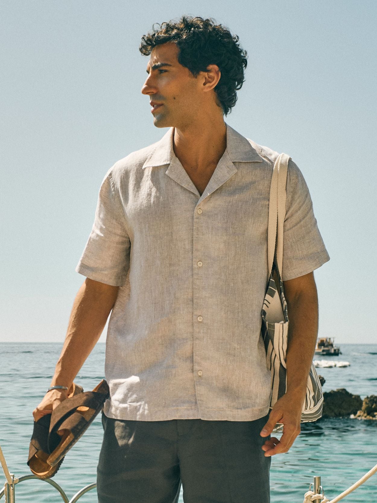 Sand Short Sleeve Linen Shirt - Linen Casual Fit - Buy online | John Henric
