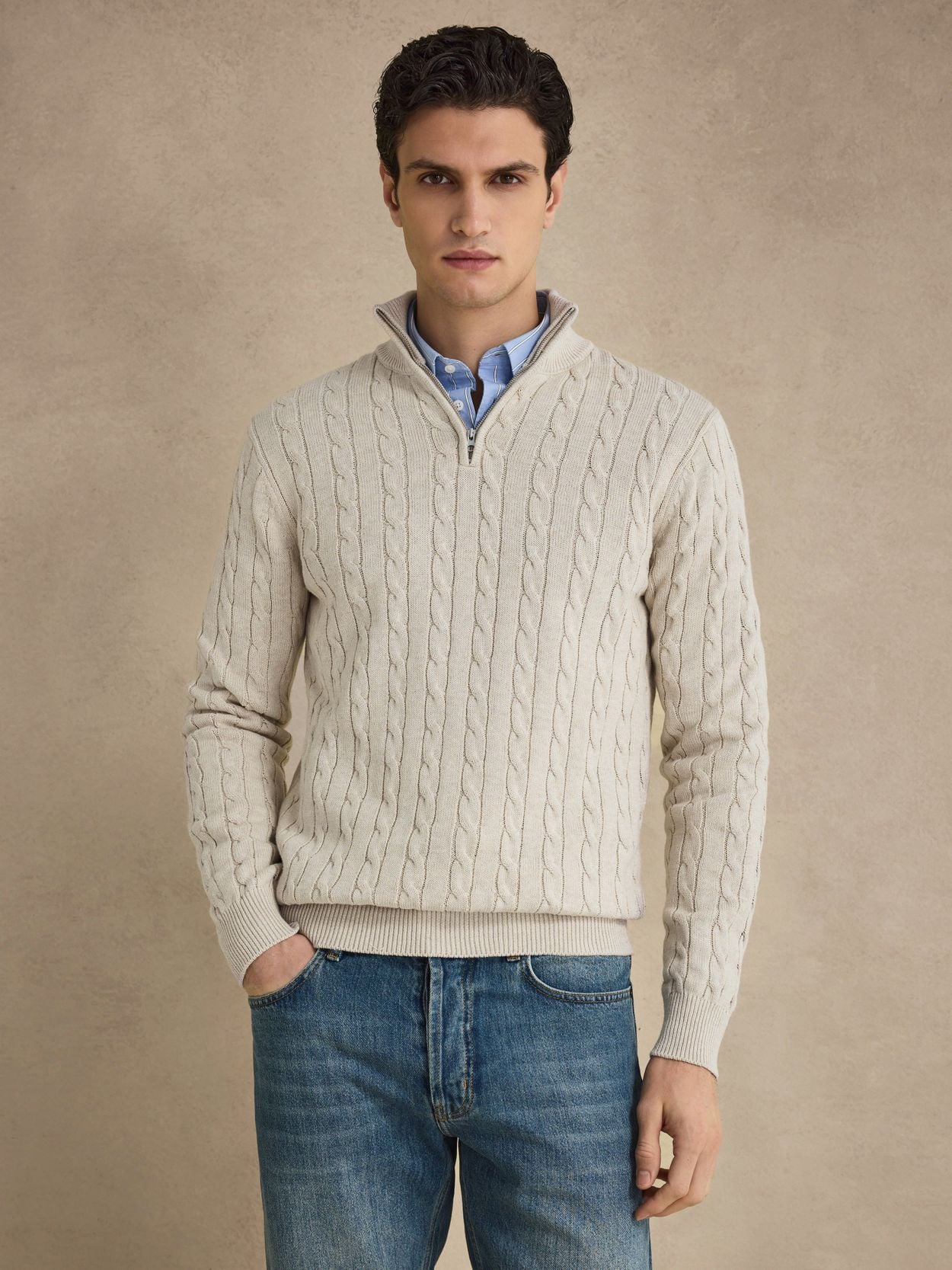 Sand Sweater - Cotton Cable Knitted - Buy online | John Henric
