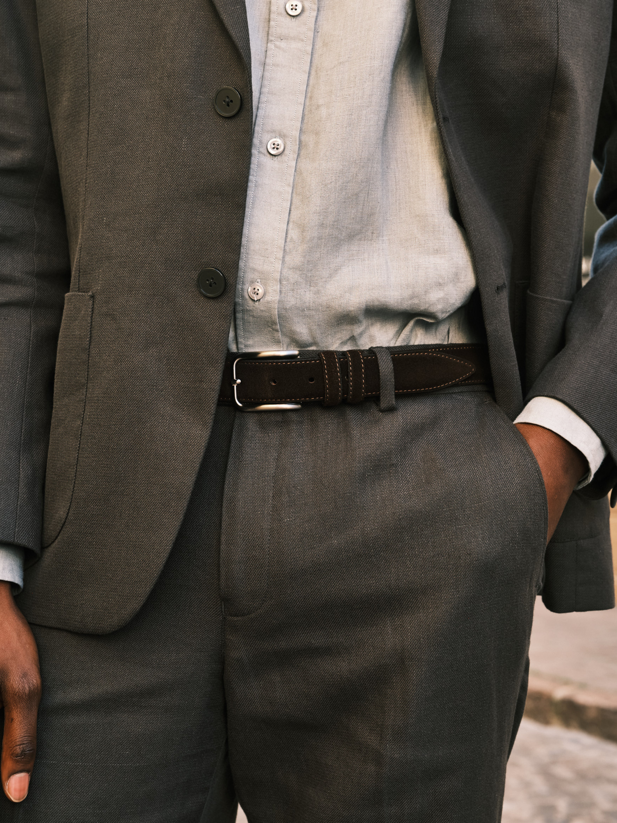 Image number 6 for product Dark Green Linen Suit