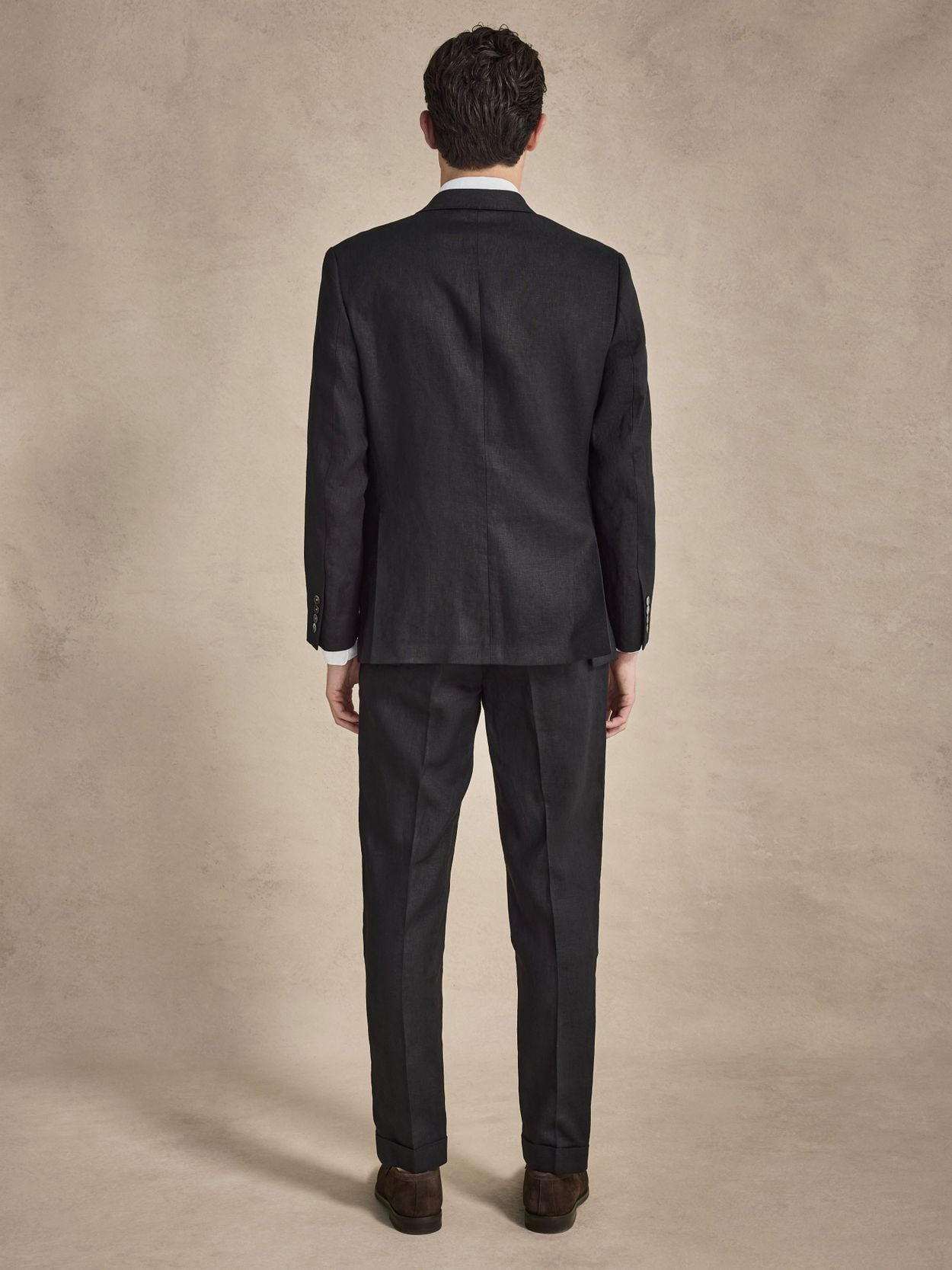 Image number 16 for product Sort Dobbelt Radet Hør Jakkesæt