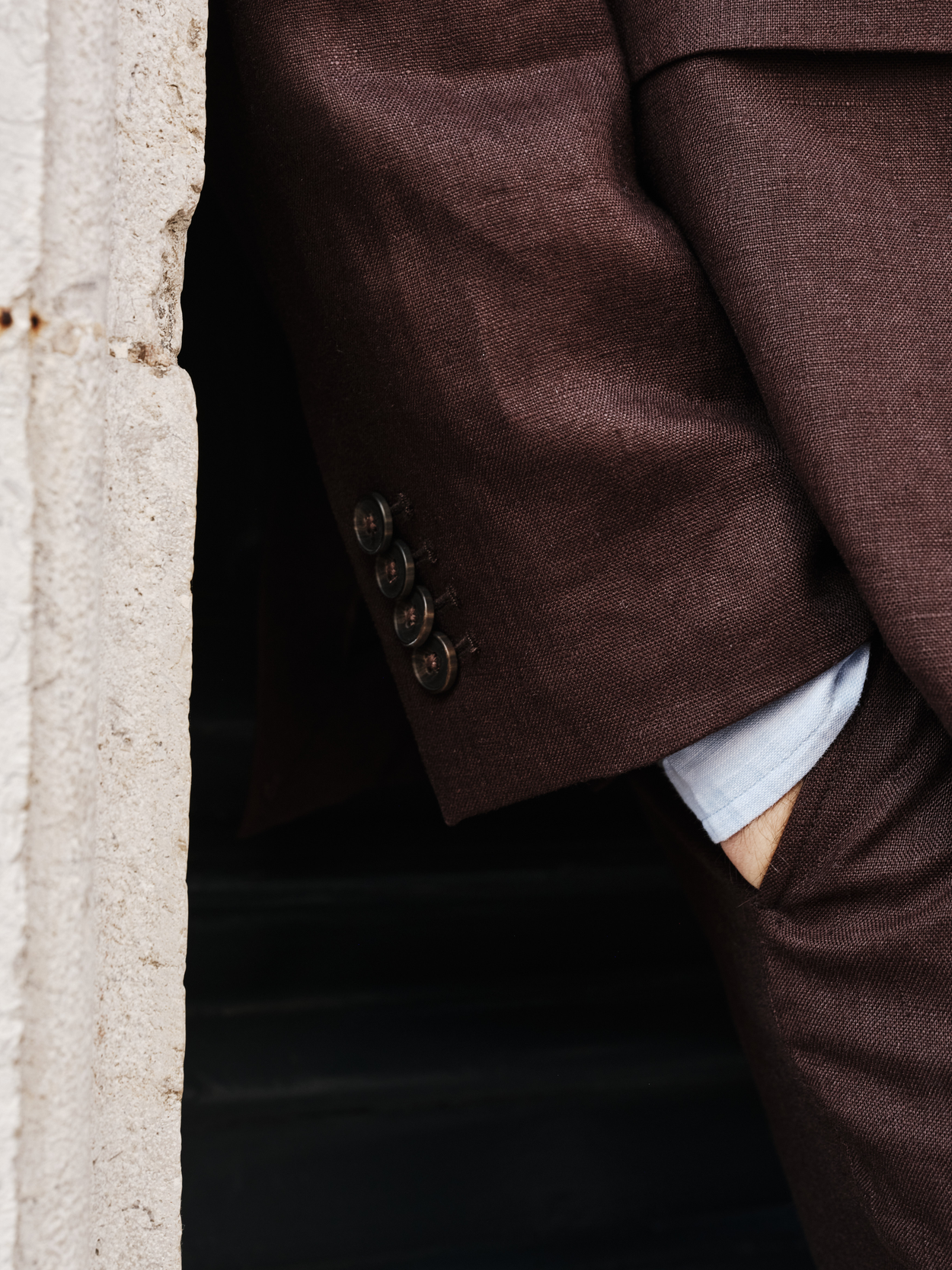 Image number 5 for product Dark Brown Linen Suit