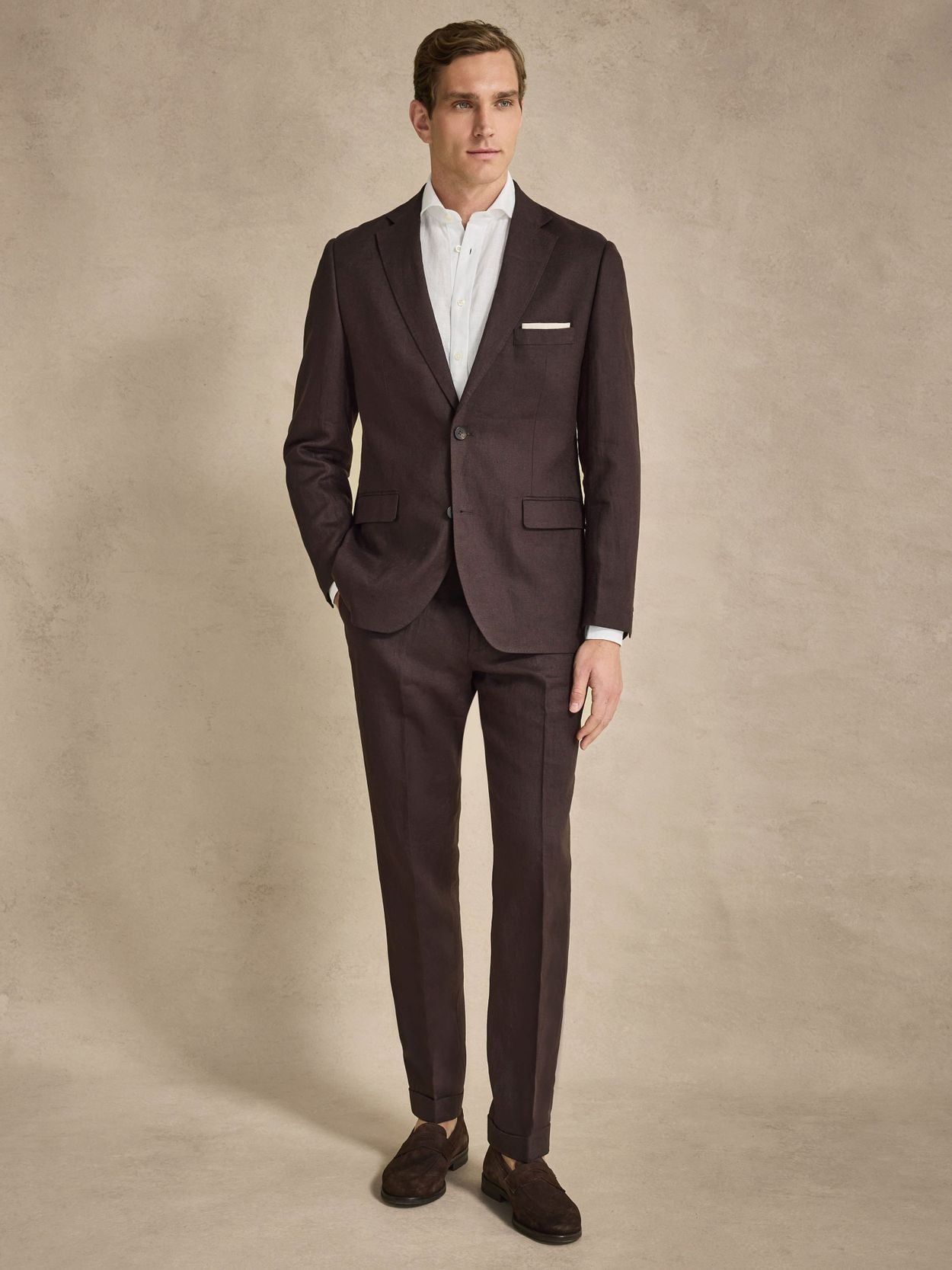 Image number 7 for product Dark Brown Linen Suit