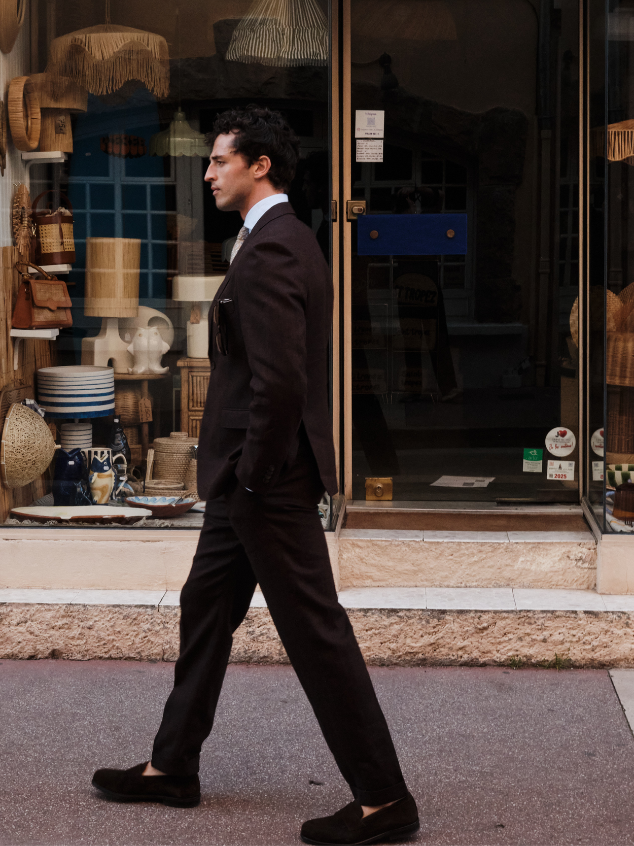 Image number 6 for product Dark Brown Linen Suit