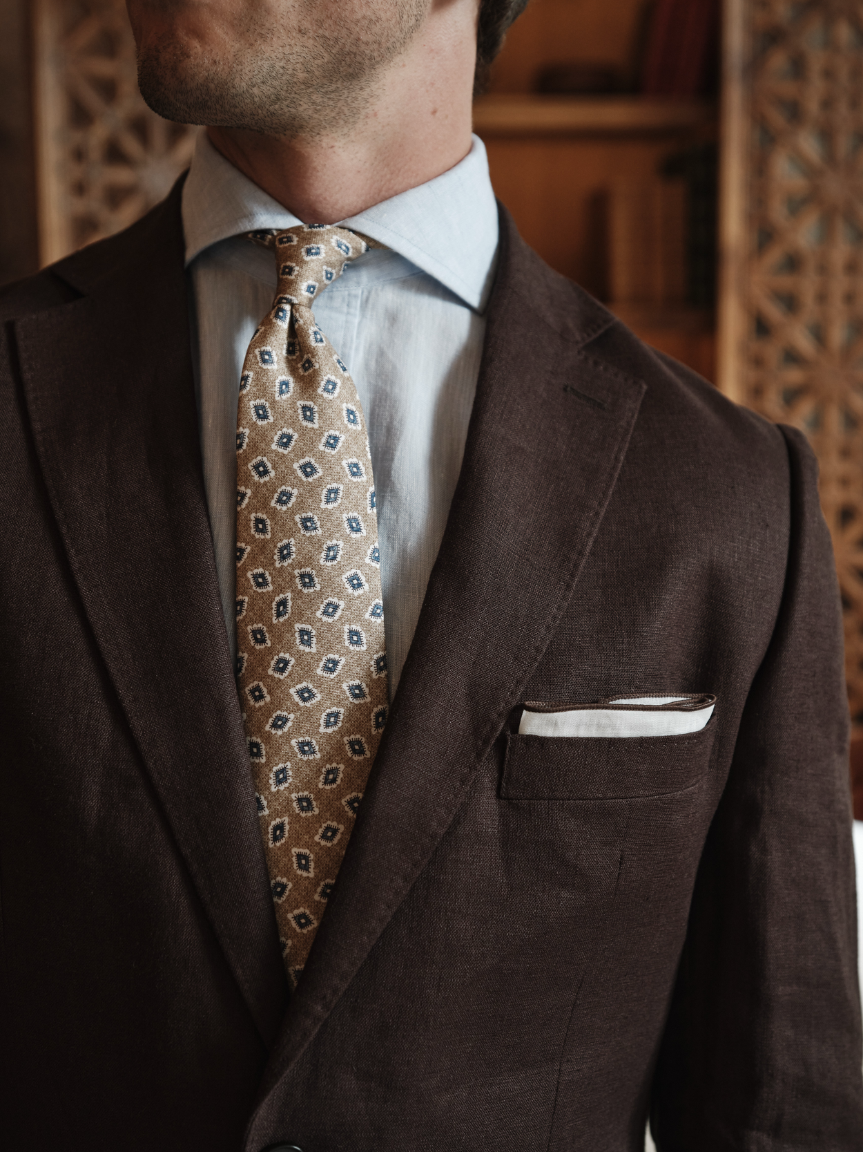 Image number 4 for product Dark Brown Linen Suit