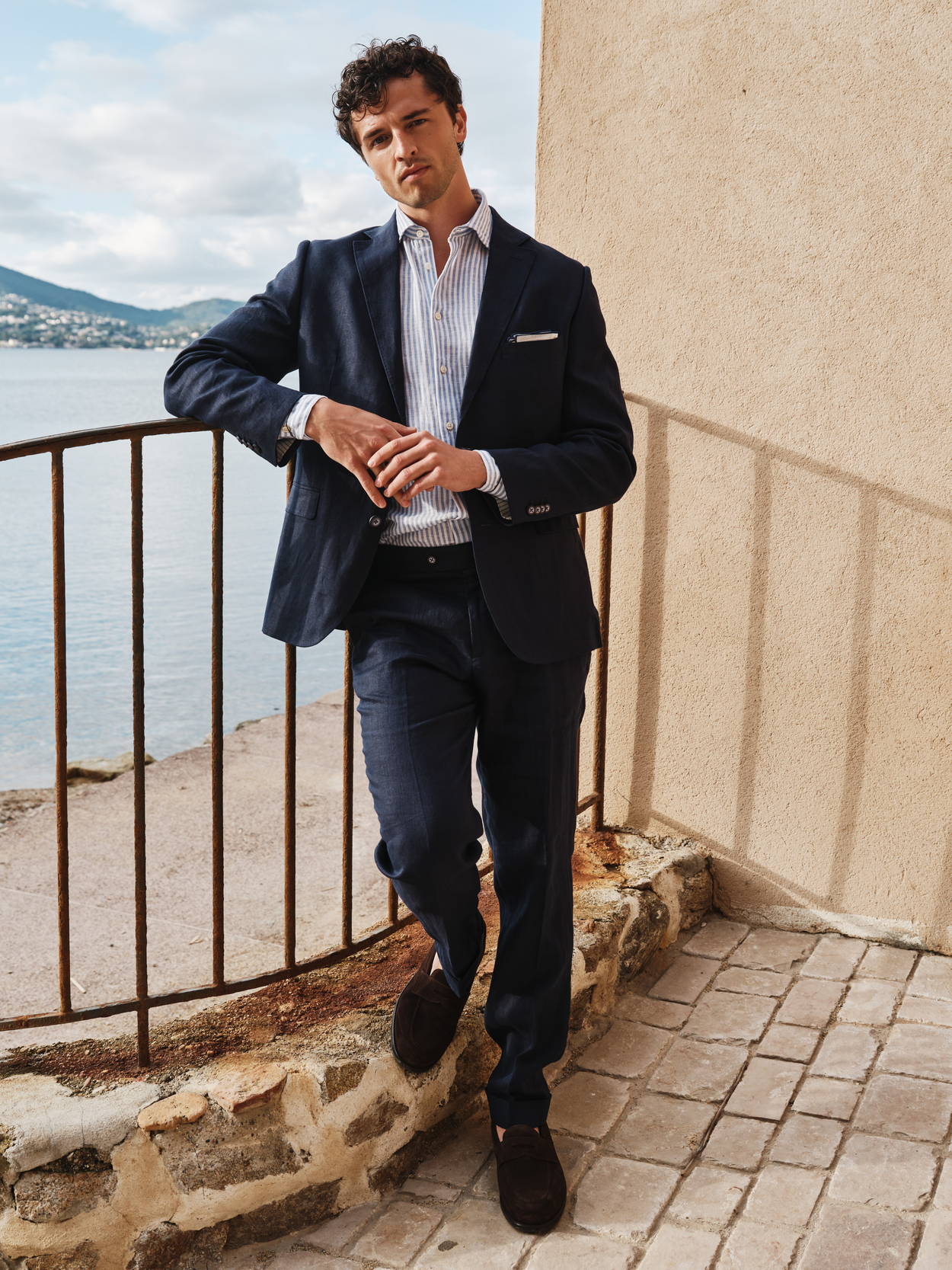 Image number 1 for product Navy Blue Linen Suit