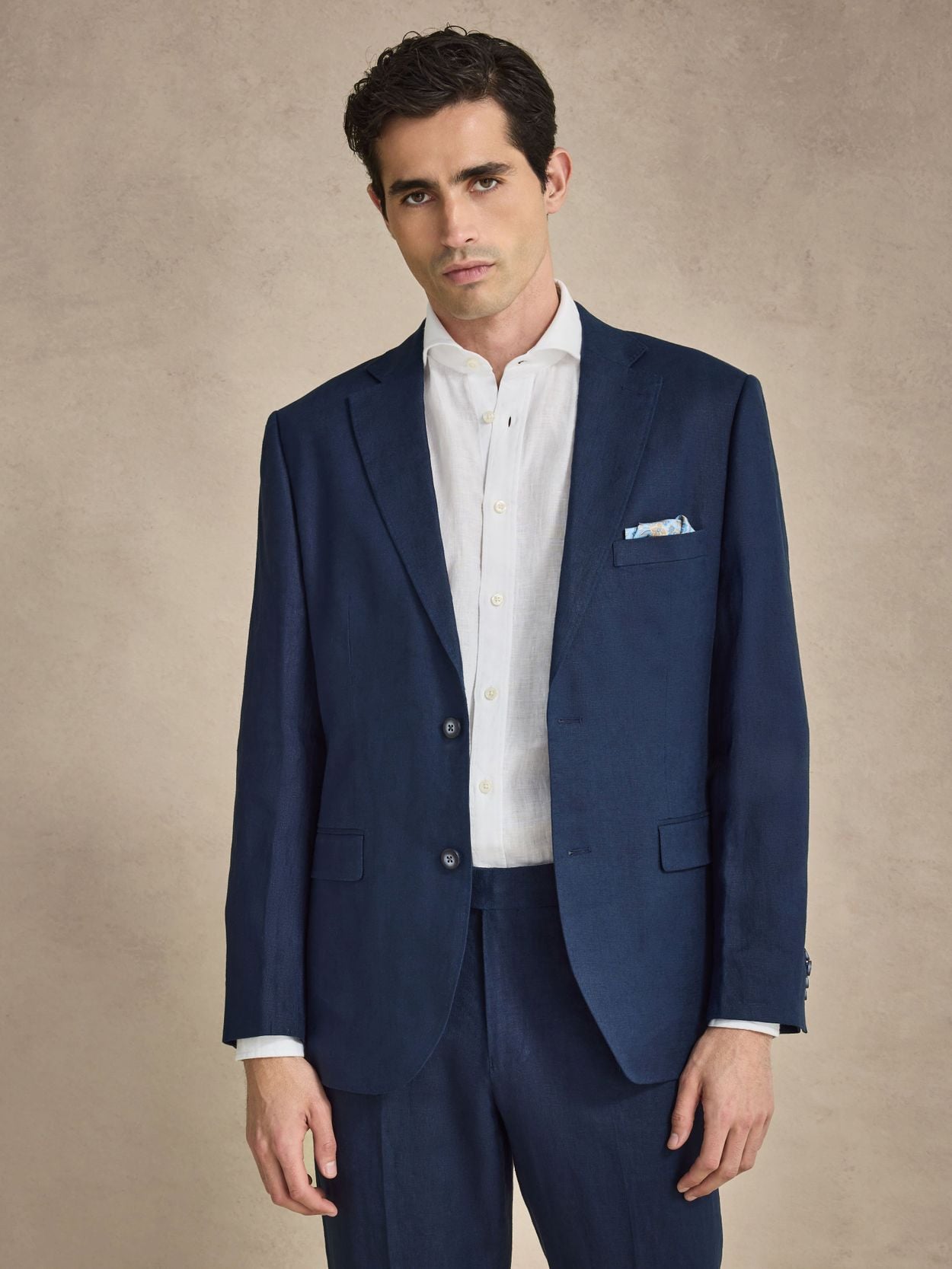 Image number 6 for product Navy Blue Linen Suit