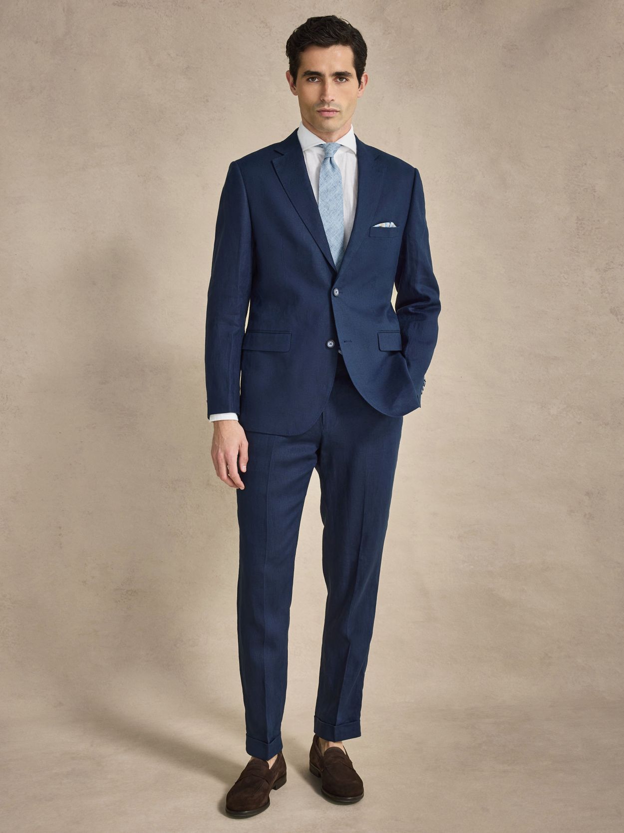 Image number 5 for product Navy Blue Linen Suit