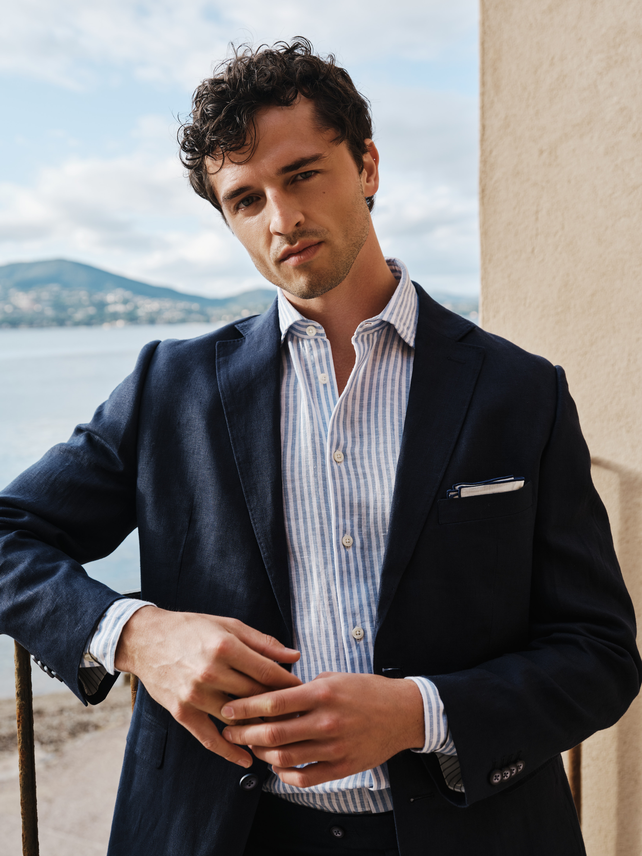 Image number 2 for product Navy Blue Linen Suit