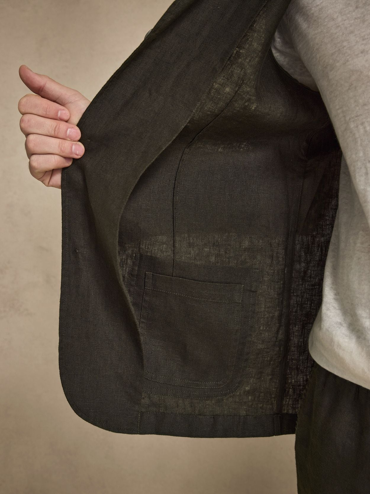 Image number 3 for product Mörkgrön Linnekostym