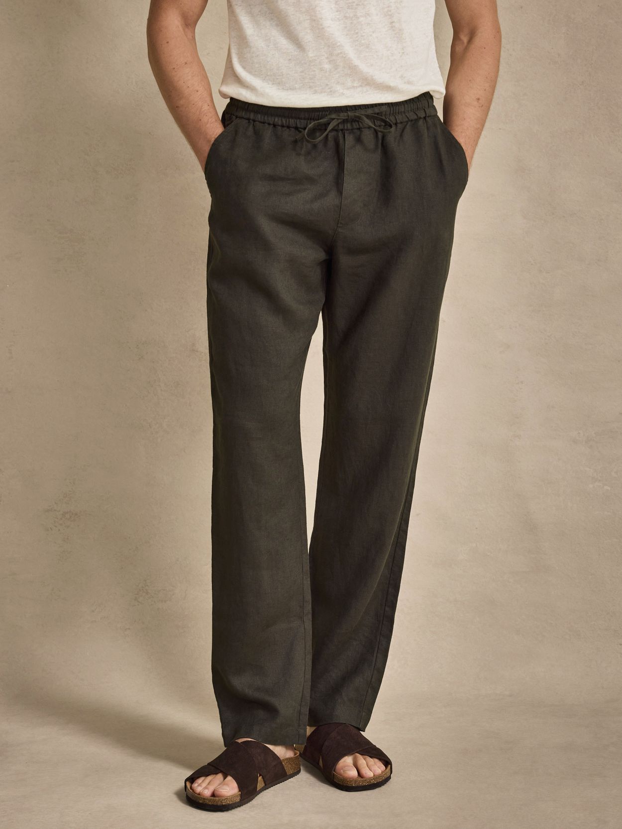 Image number 5 for product Mörkgrön Linnekostym