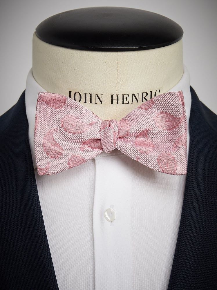Pink Bow Tie - Silk Structured - Buy online | John Henric