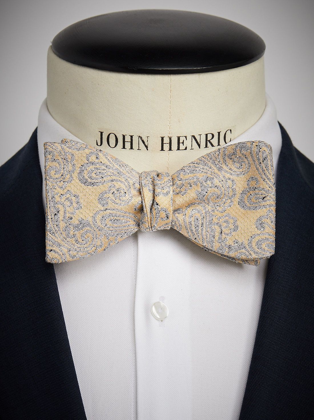 Yellow Bow Tie Paisley