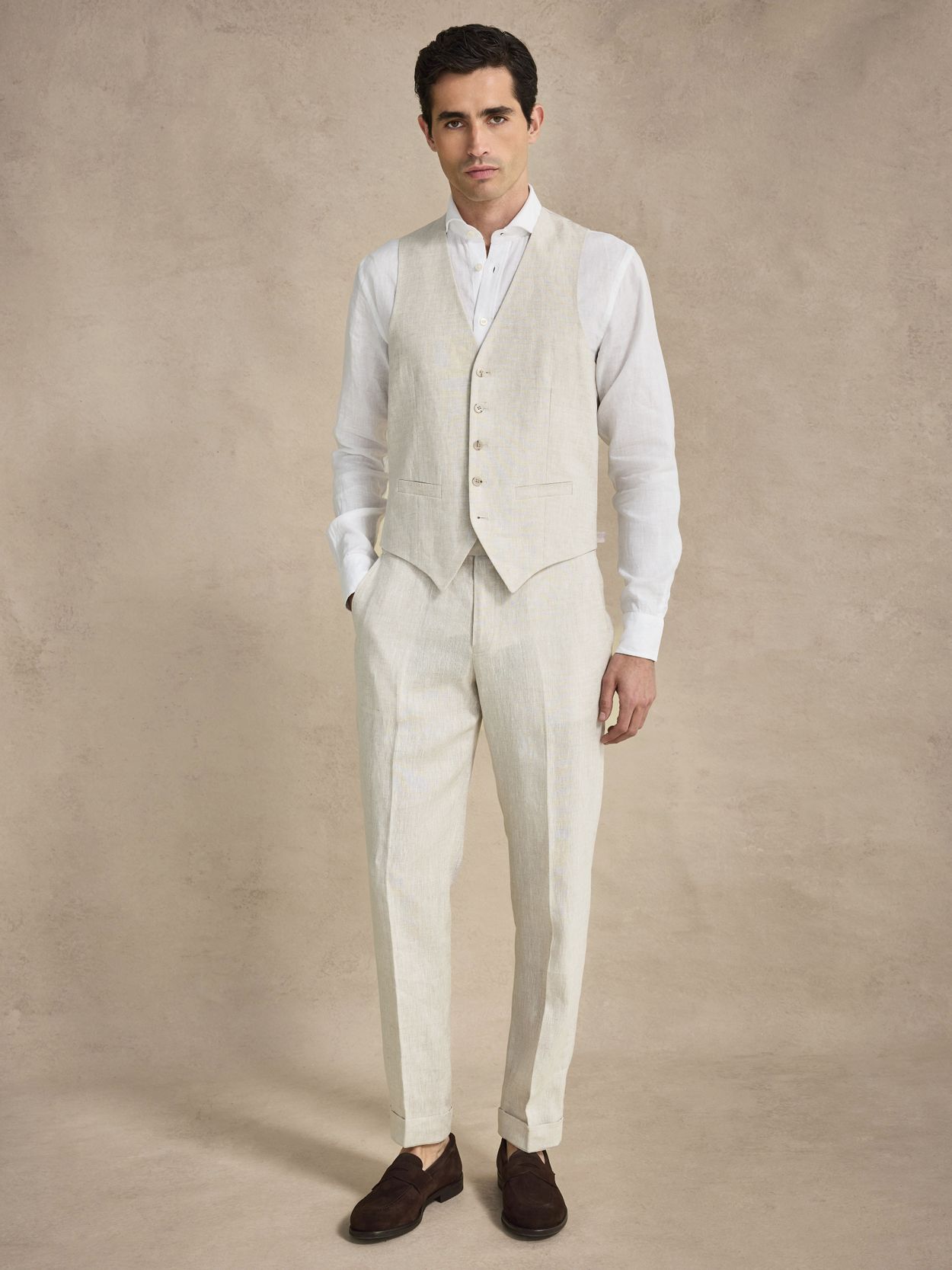 Image number 9 for product Sand Tredelt Hør Jakkesæt