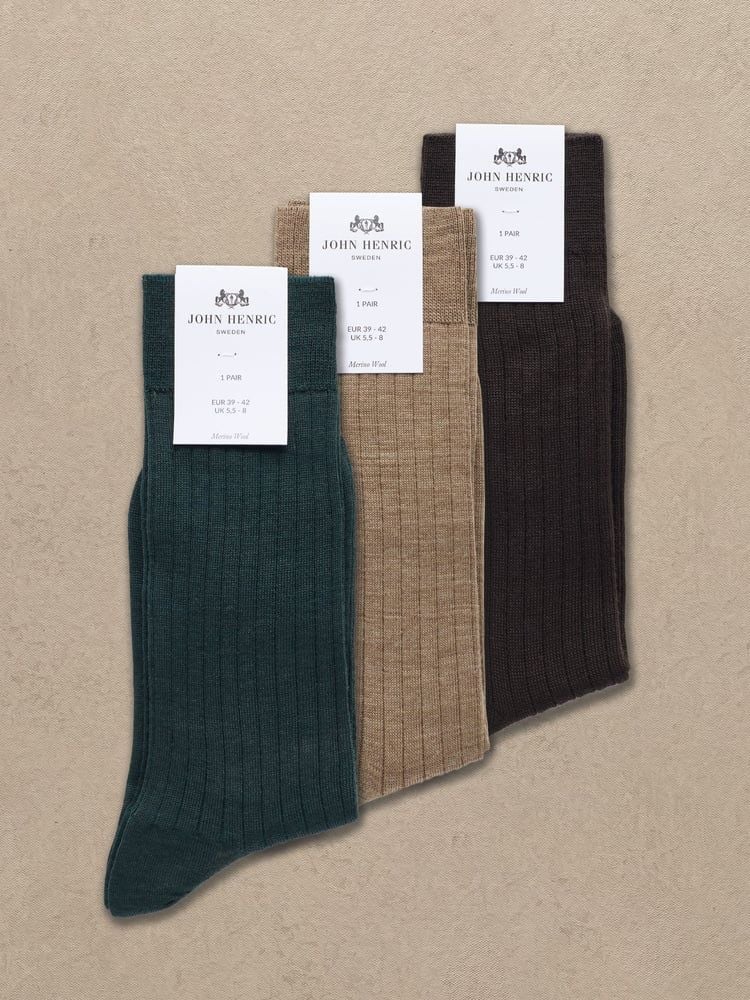 3-Pack Flerfarvede Merinostrømper