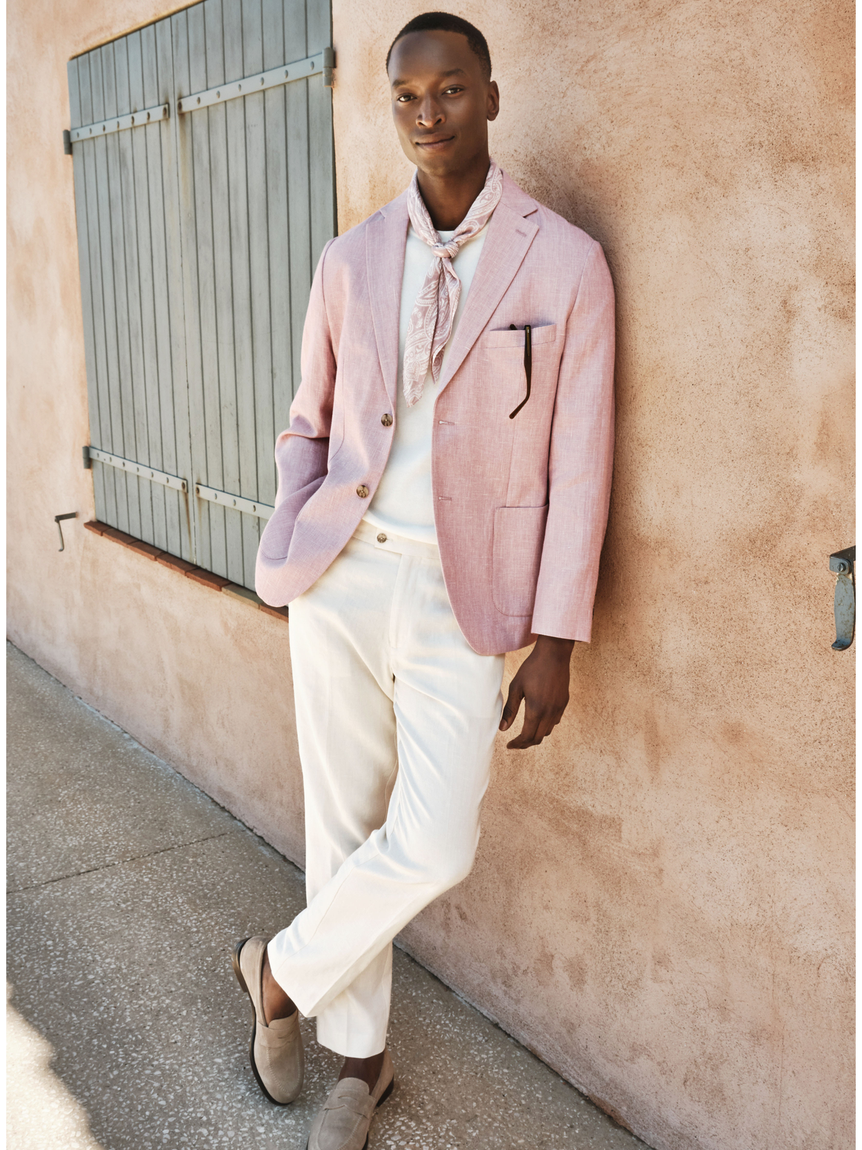 Image number 1 for product Pink & Sand Linen Suit
