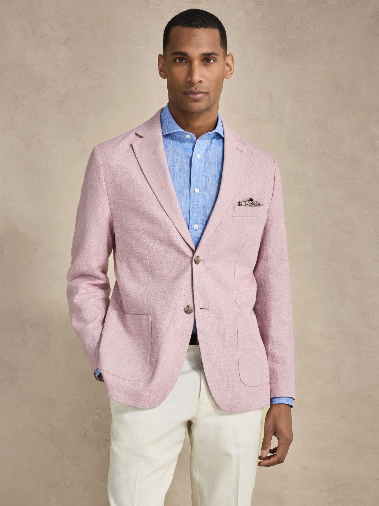 Image number 8 for product Pink & Sand Linen Suit