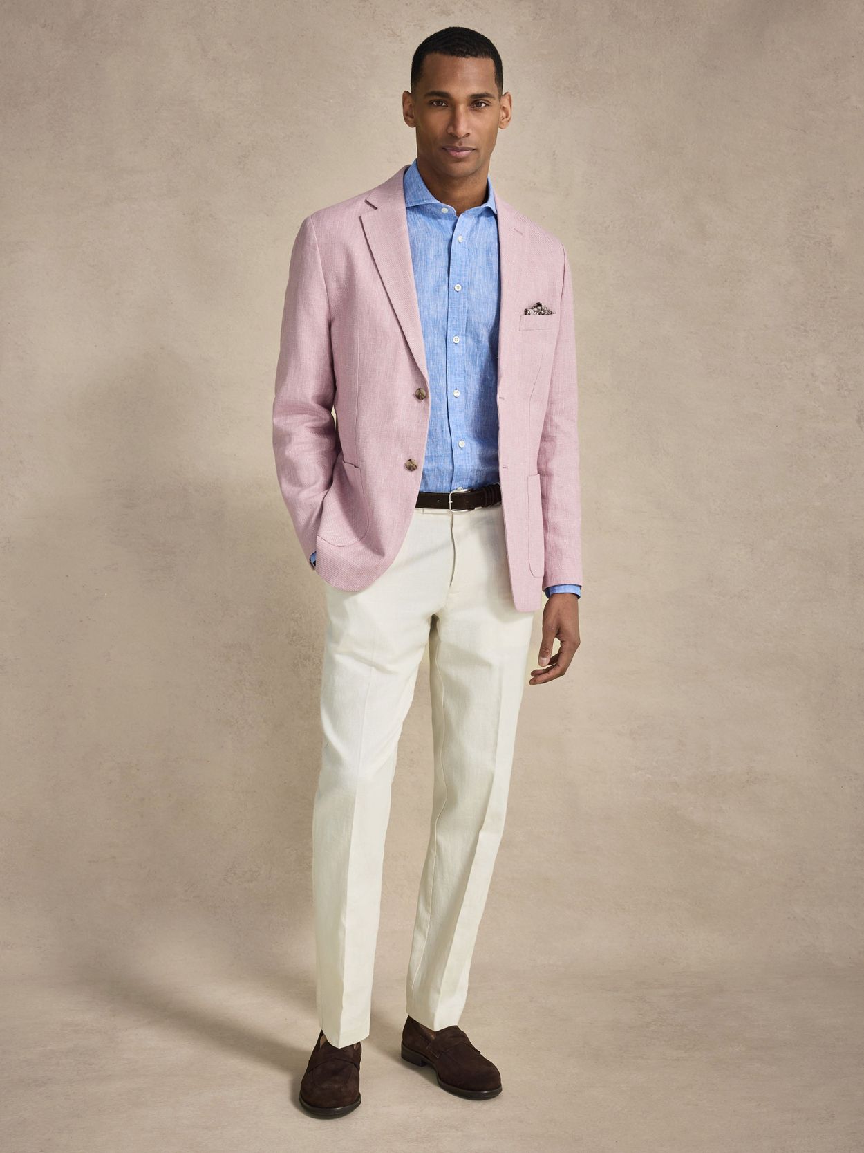 Image number 1 for product Pink & Sand Linen Suit