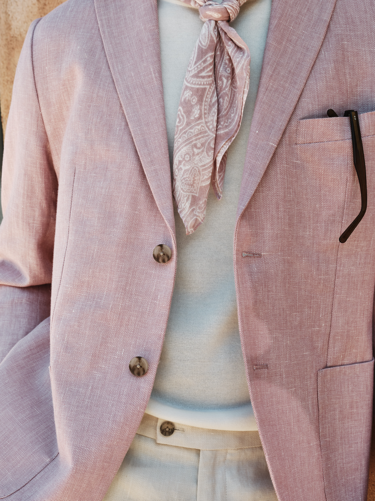 Image number 6 for product Pink & Sand Linen Suit