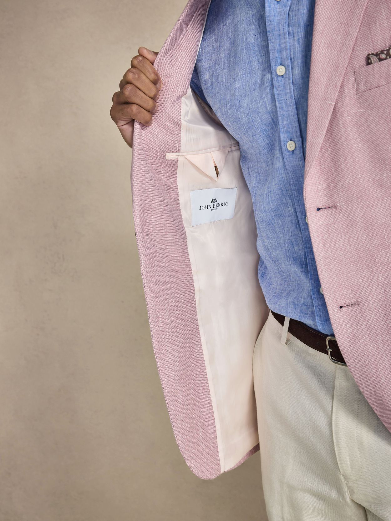 Image number 3 for product Pink & Sand Linen Suit