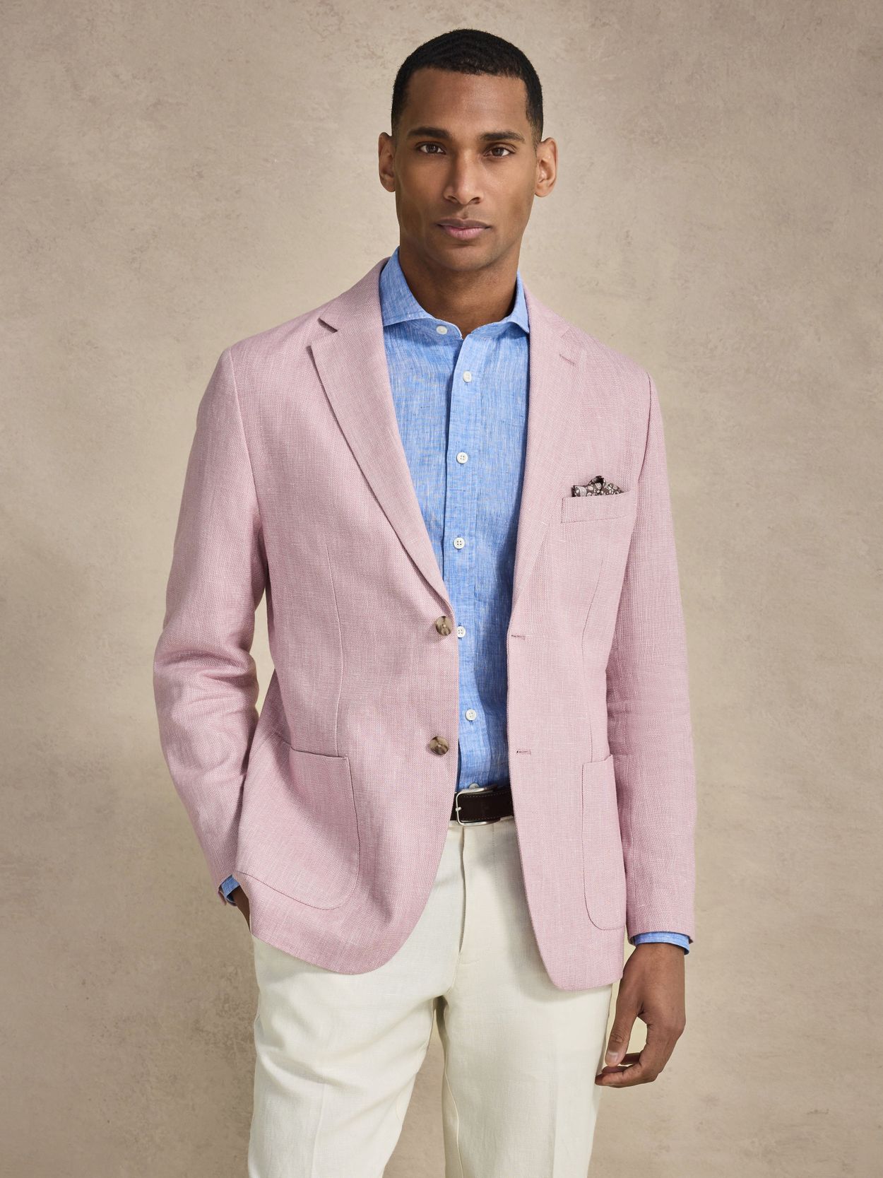 Image number 2 for product Pink & Sand Linen Suit