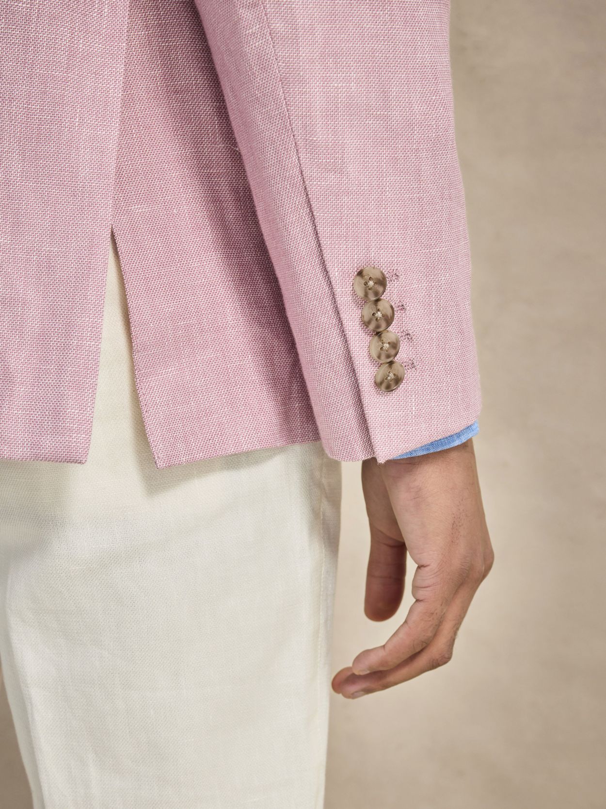 Image number 4 for product Pink & Sand Linen Suit