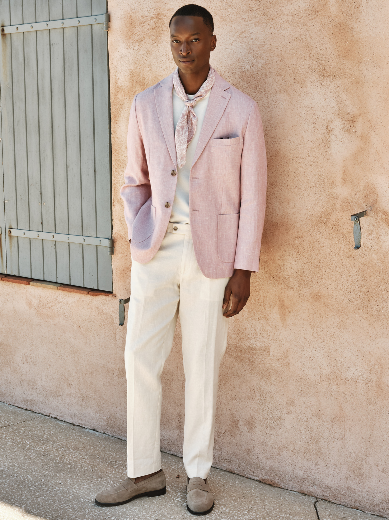 Image number 2 for product Pink & Sand Linen Suit
