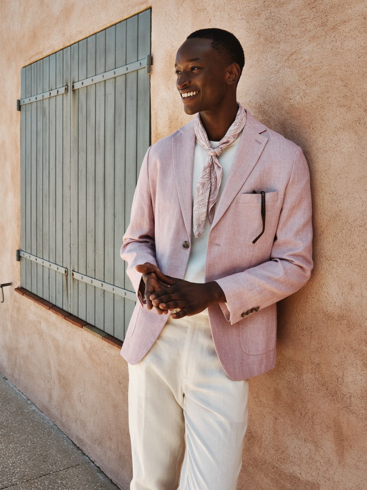 Image number 4 for product Pink & Sand Linen Suit