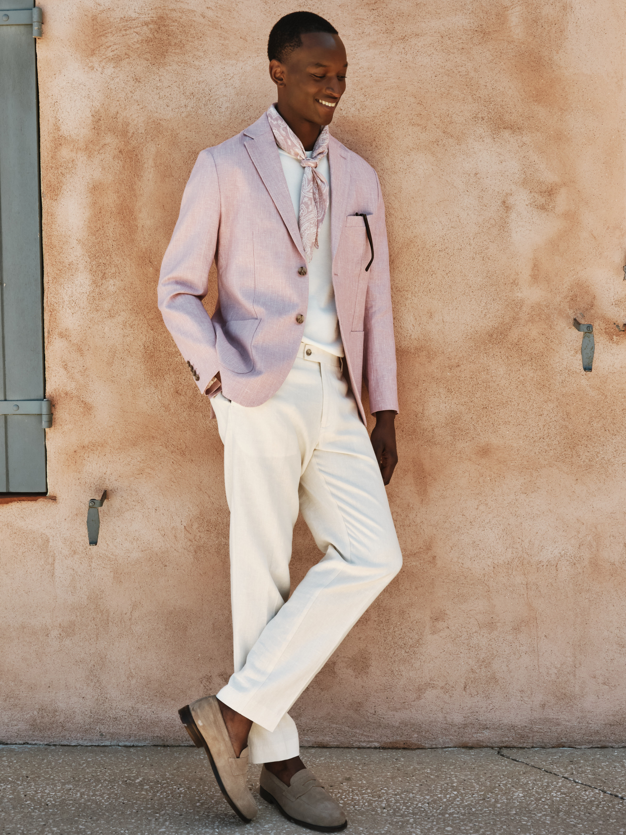 Image number 3 for product Pink & Sand Linen Suit