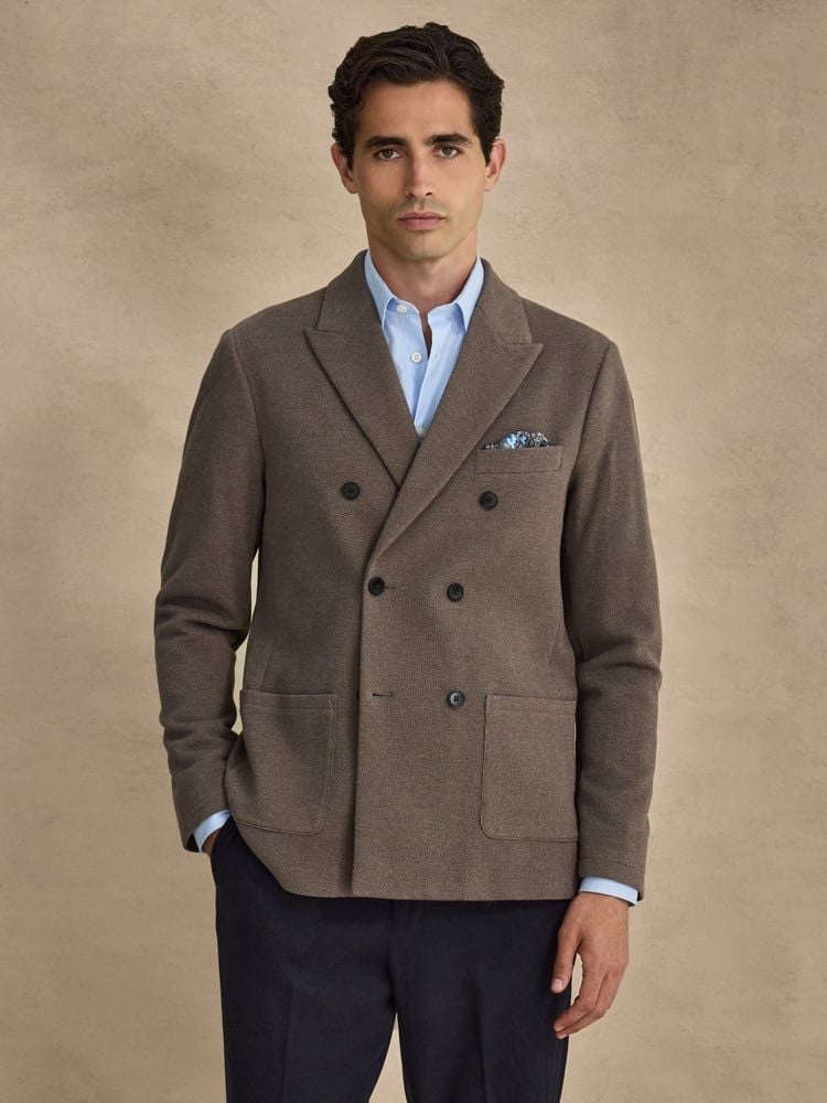 Taupe Double Breasted Blazer