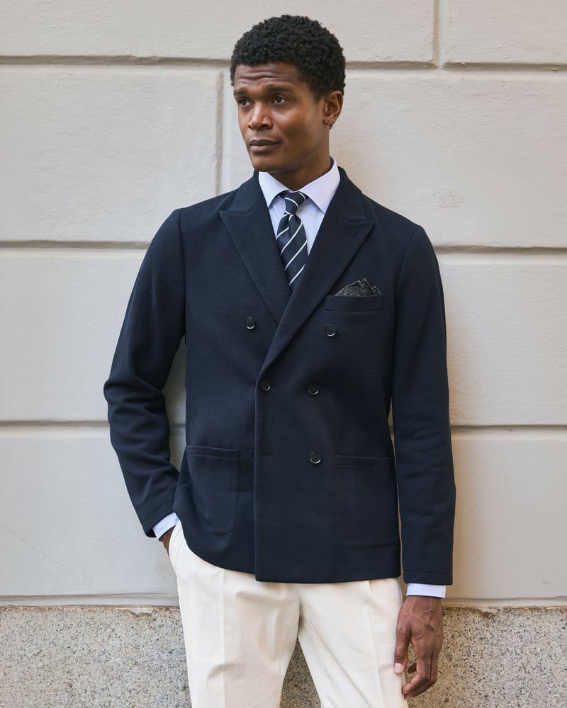 Navy Blue Double Breasted Blazer