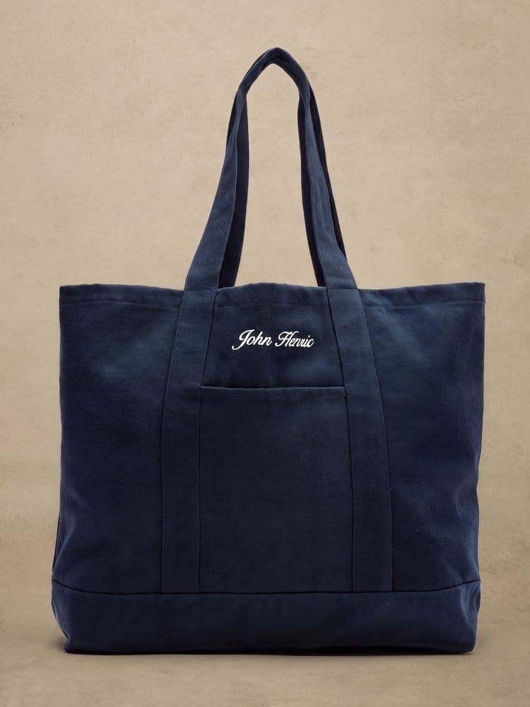 Dark Blue Beach Tote Bag