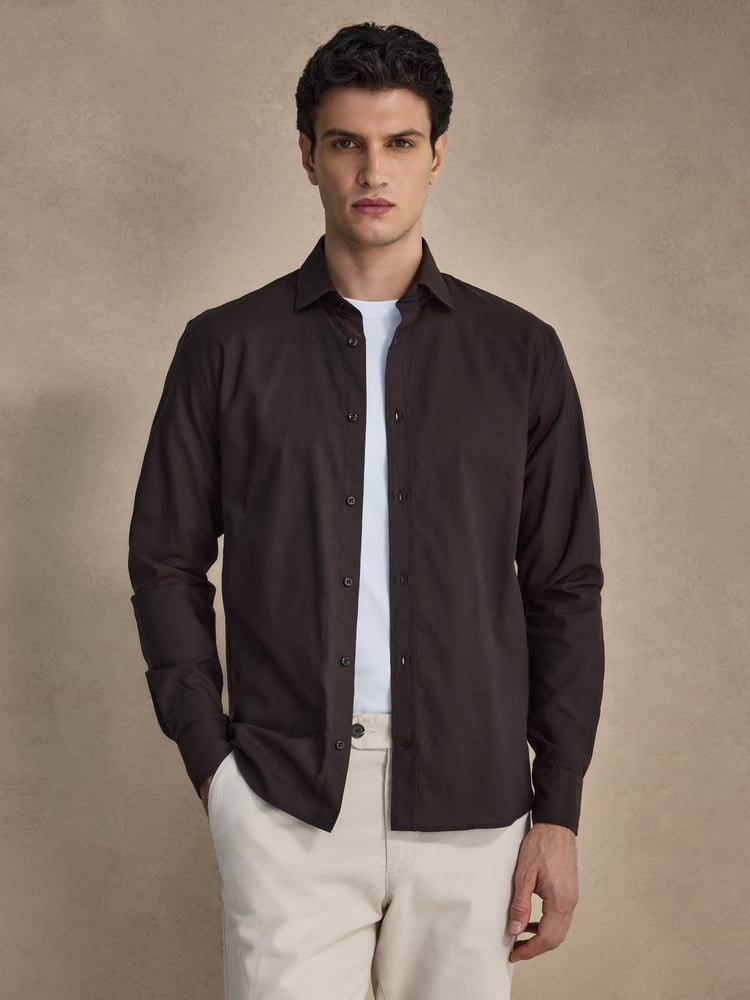 Dark Brown Oxford Shirt