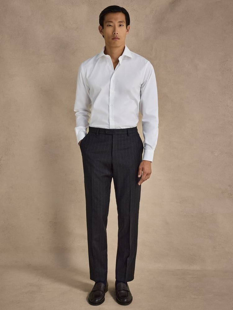 Dark Grey Flannel Suit Trousers