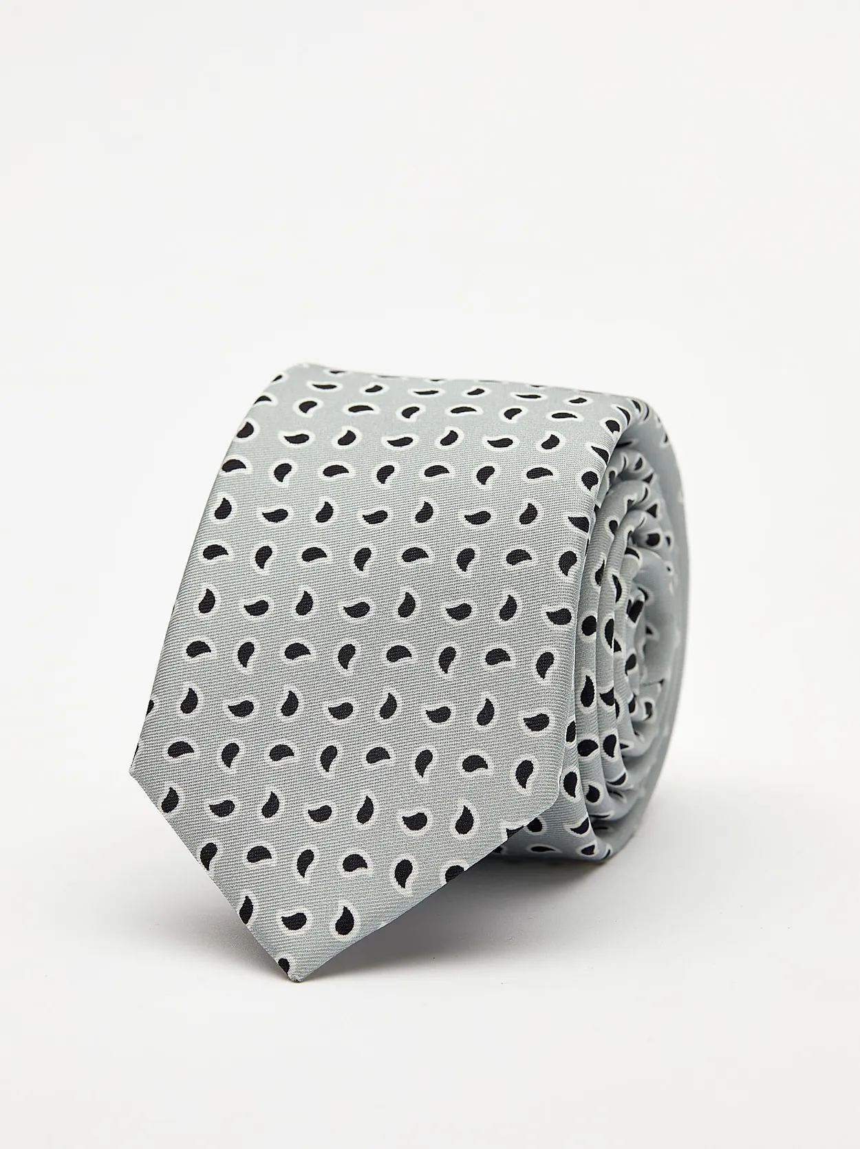 Grey Tie Small Paisley