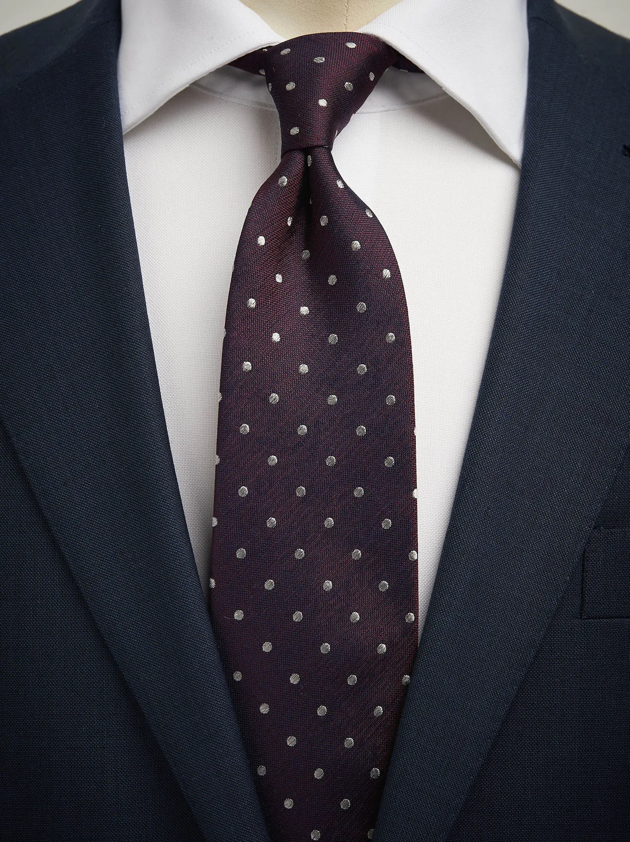 Burgundy Dot Tie