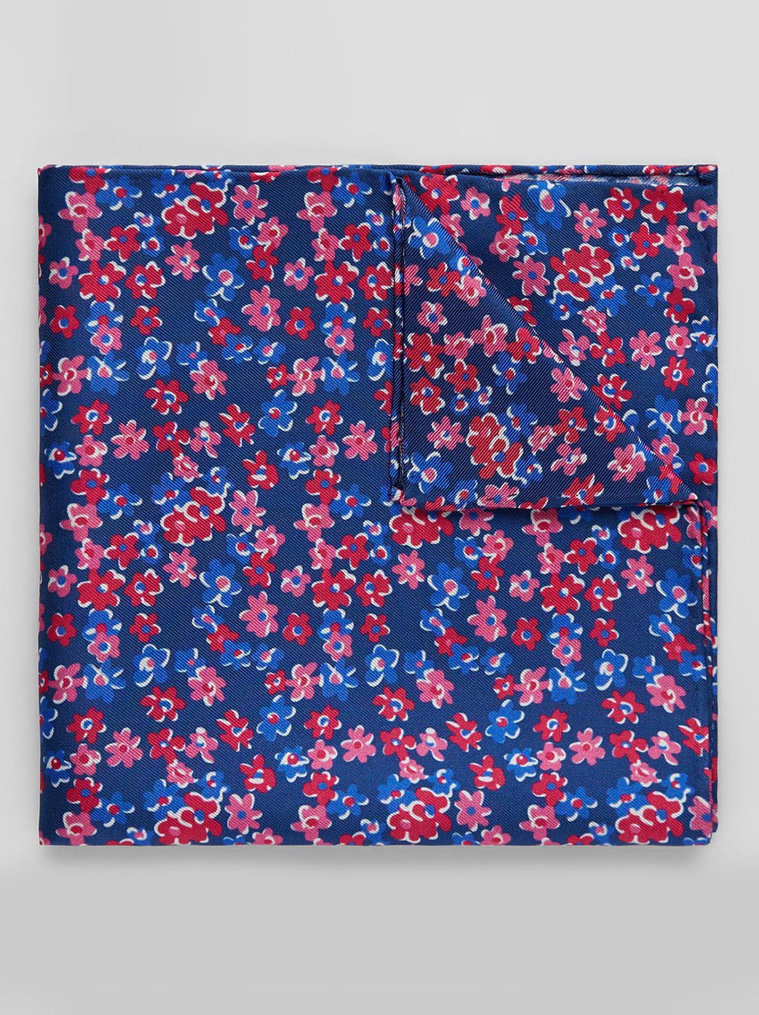 Blå Lommetørklæde Blomster