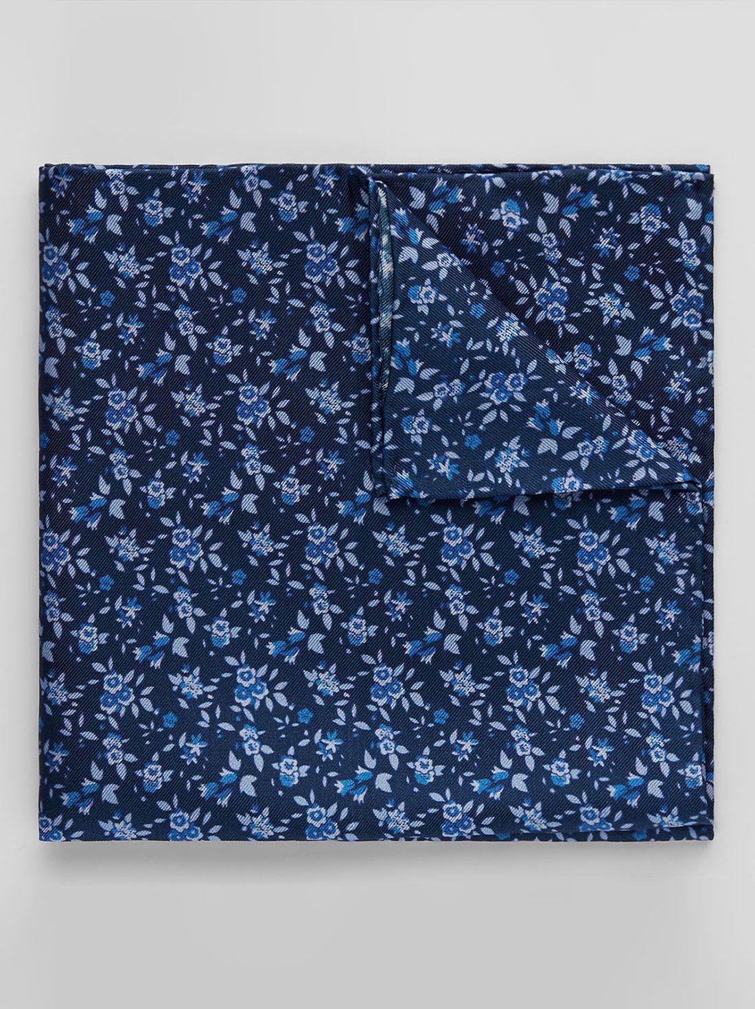 Blue Pocket Square Floral 