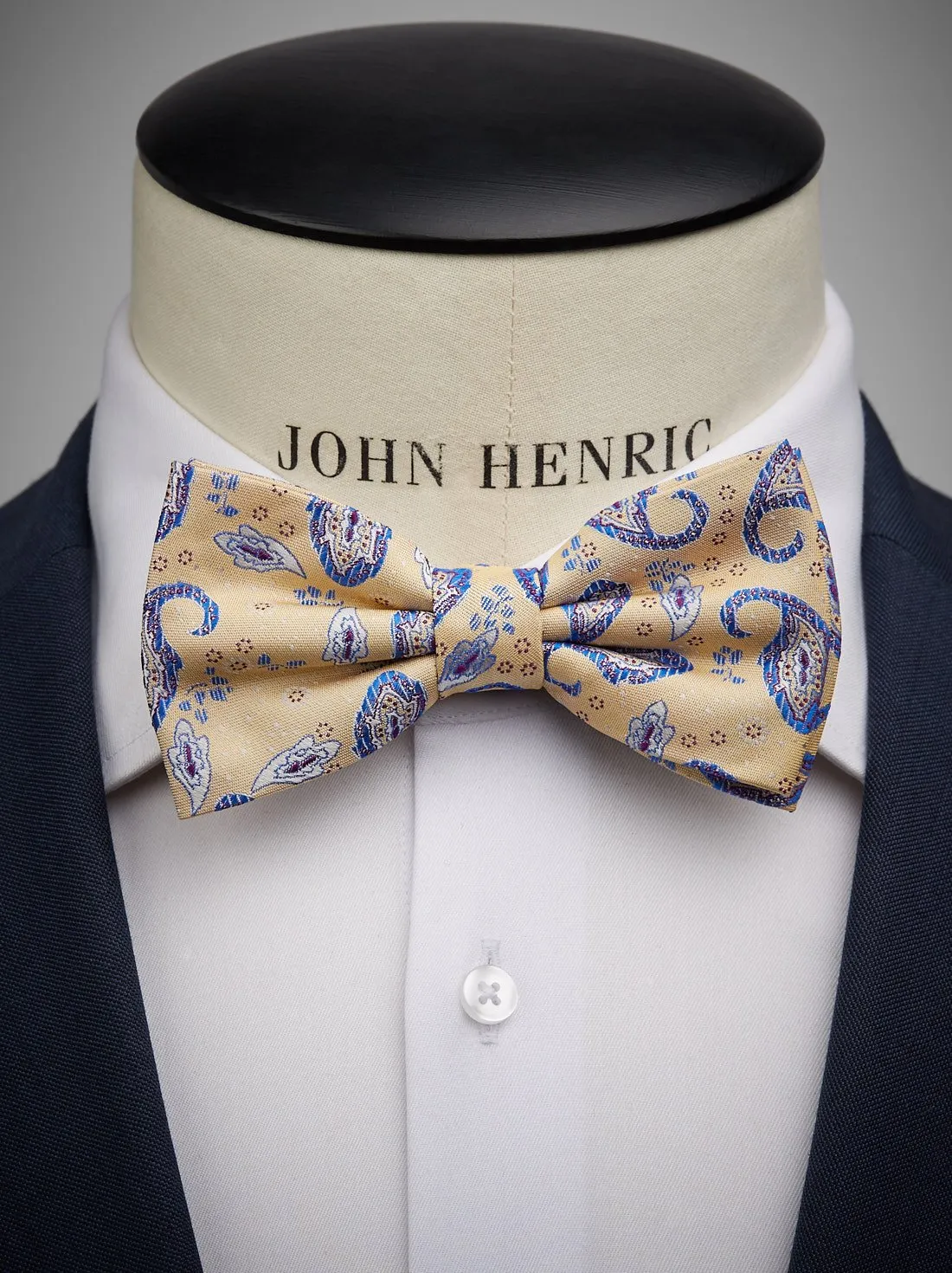 Yellow Bow Tie Paisley