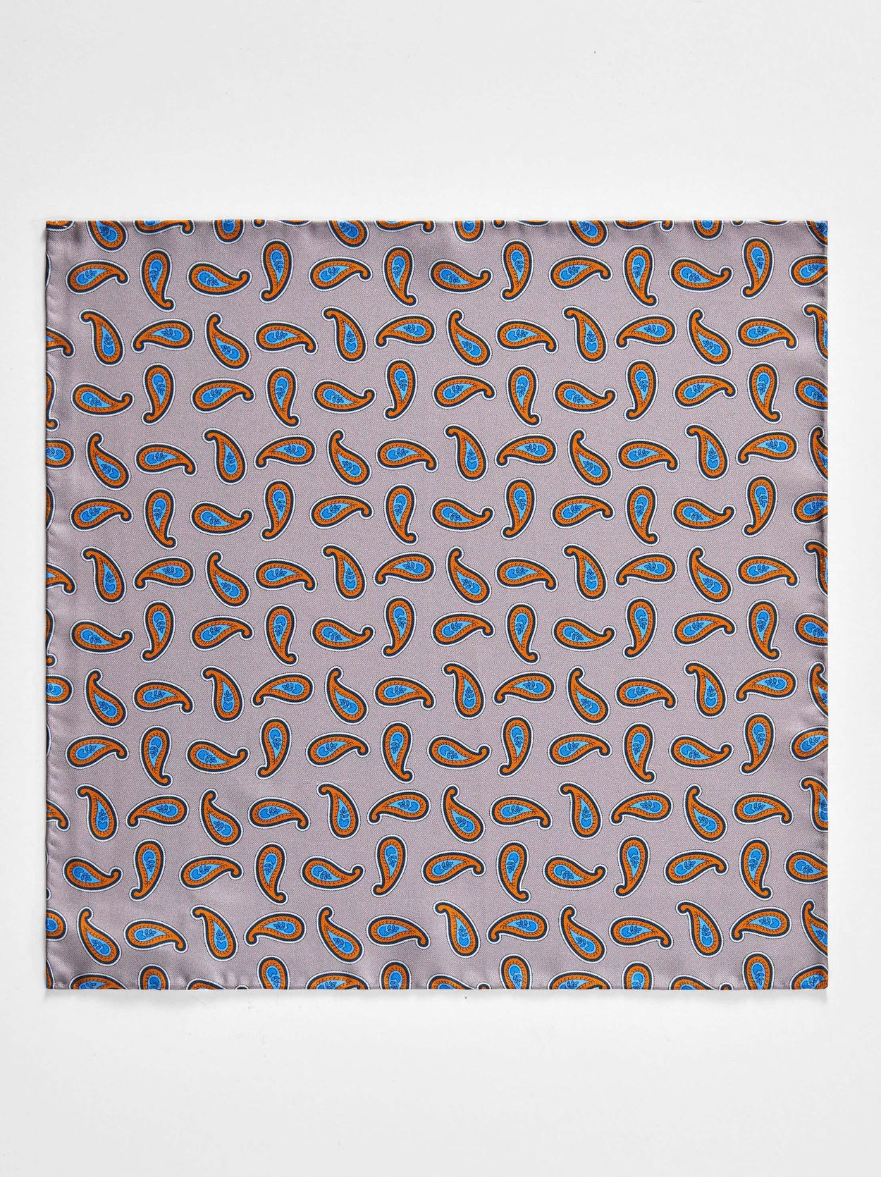 Beige Pocket Square Paisley