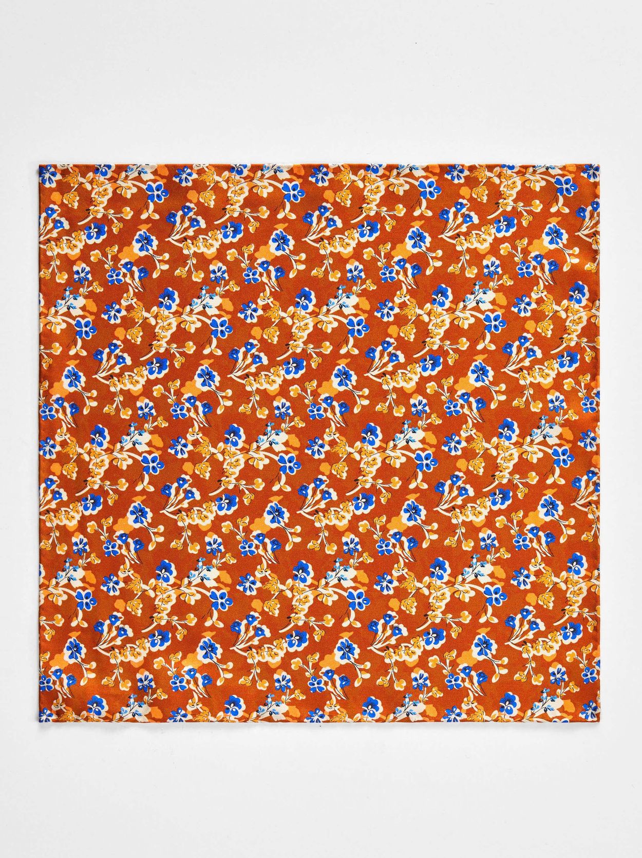 Orange Lommetørklæde Blomster