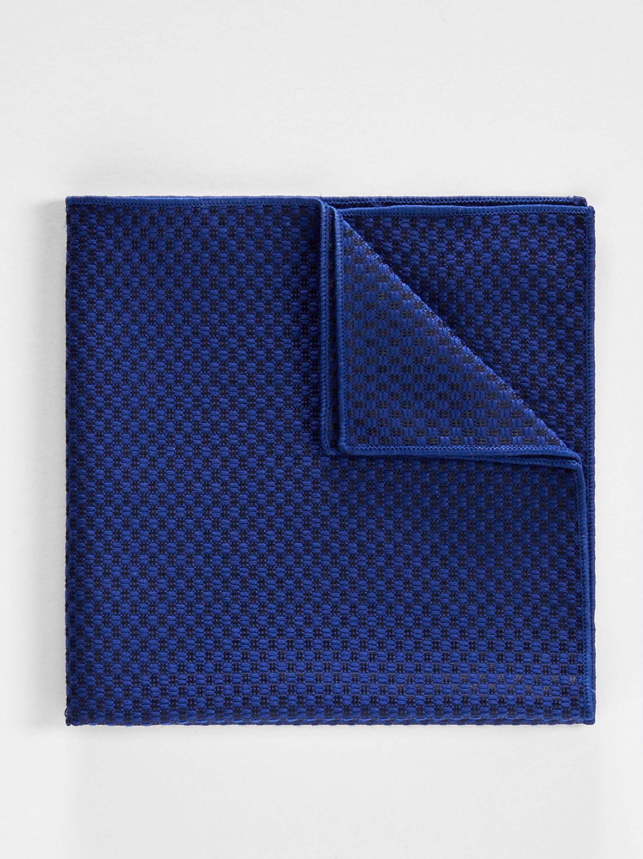 Blue Pocket Square Wool Structure