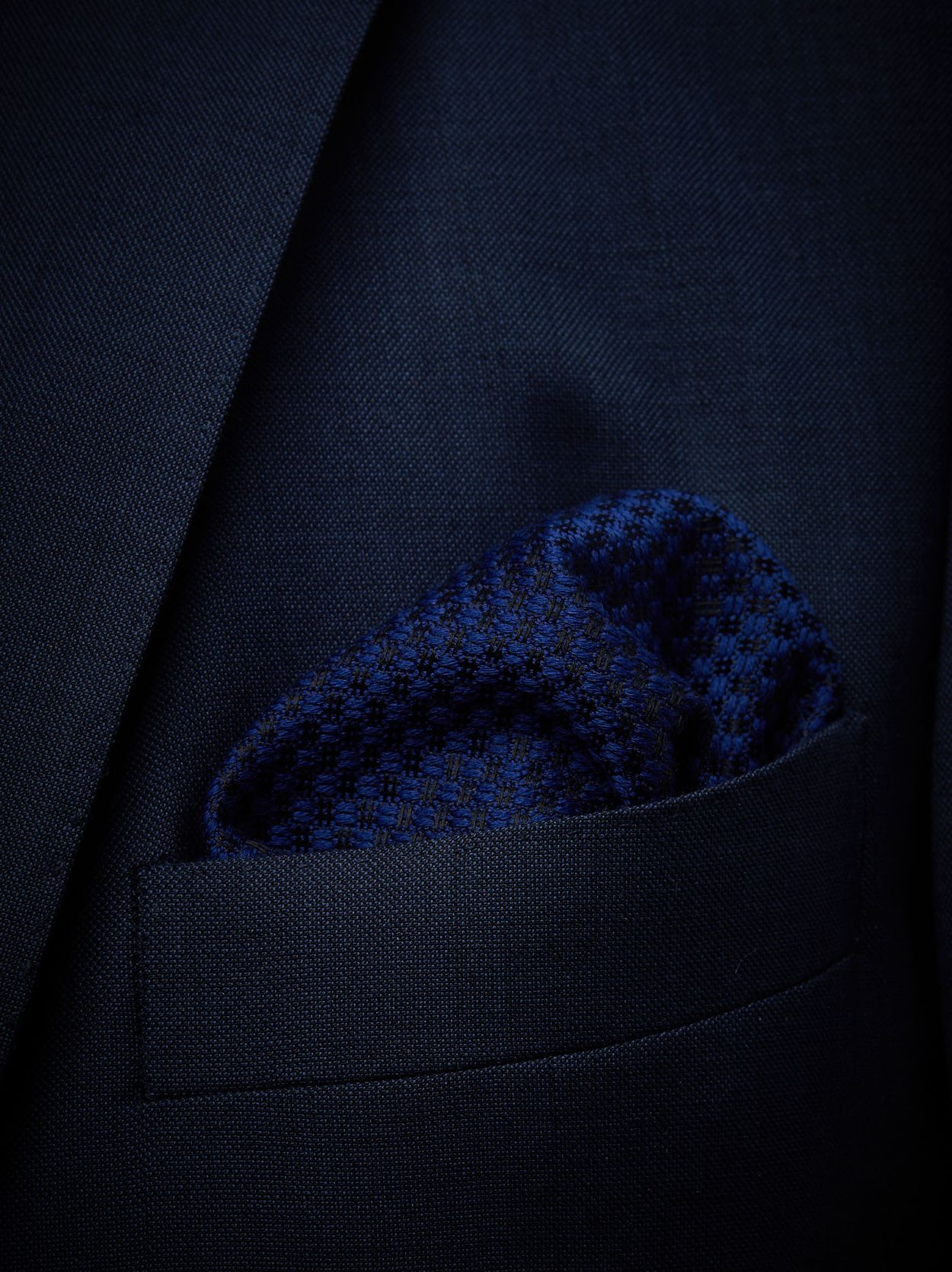 Blue Pocket Square Wool Structure