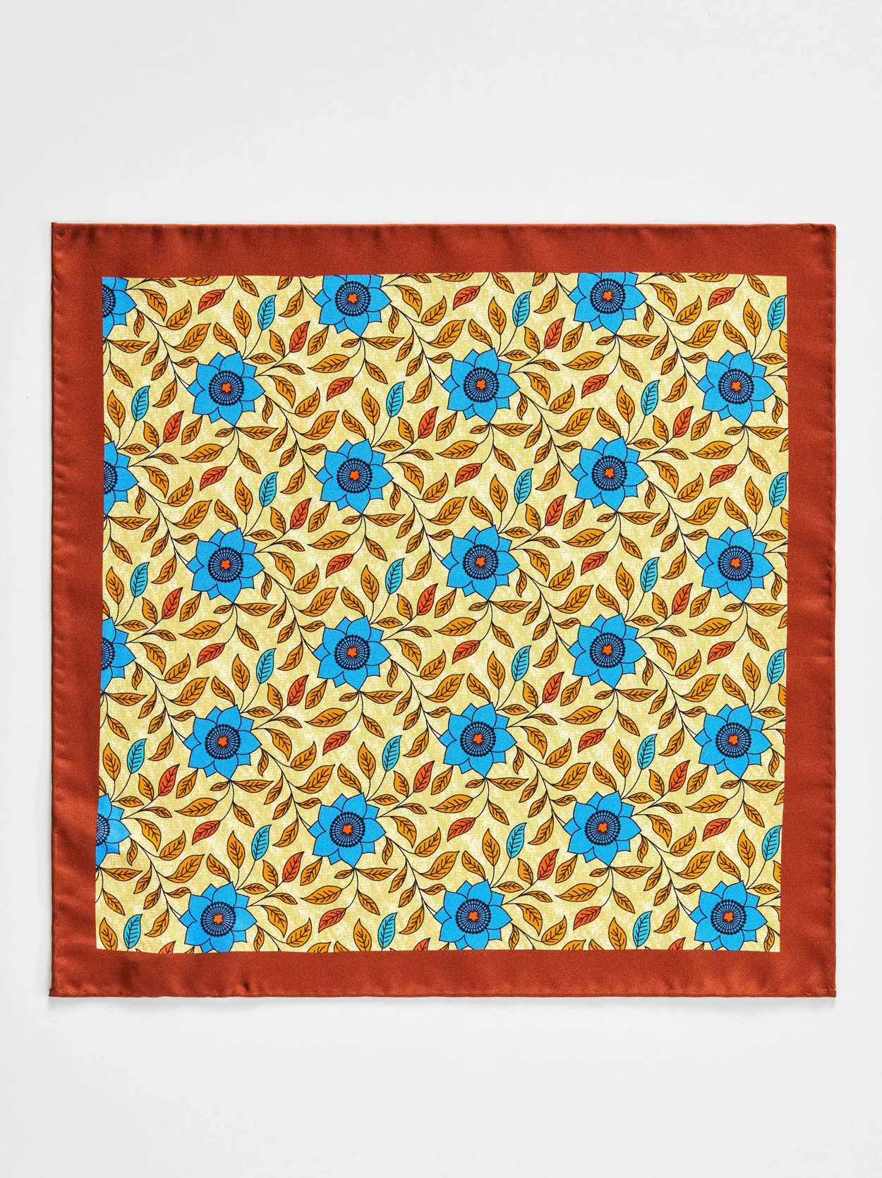 Orange Pocket Square Floral