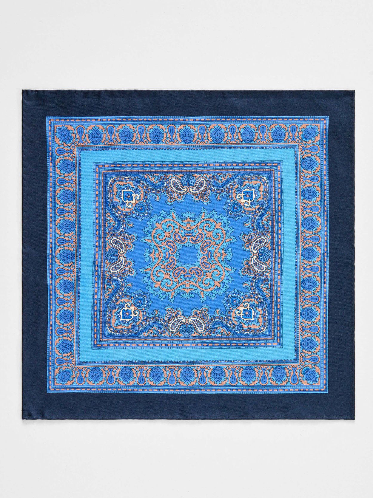 Blue Pocket Square Paisley