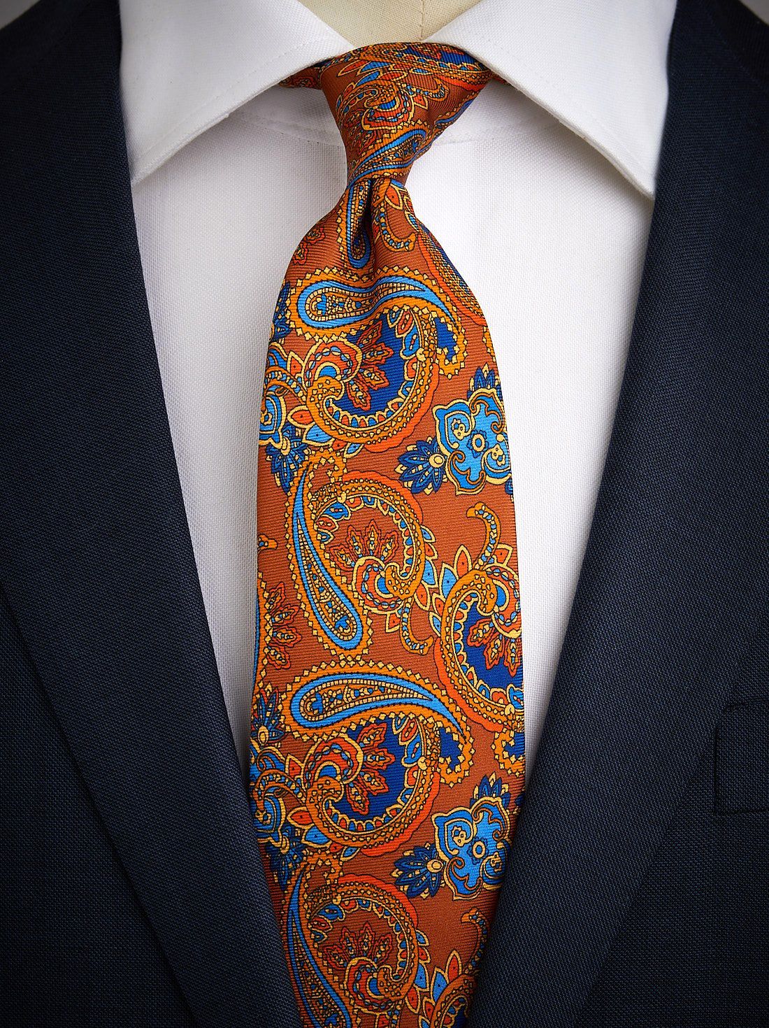 Orange Paisley Krawatte