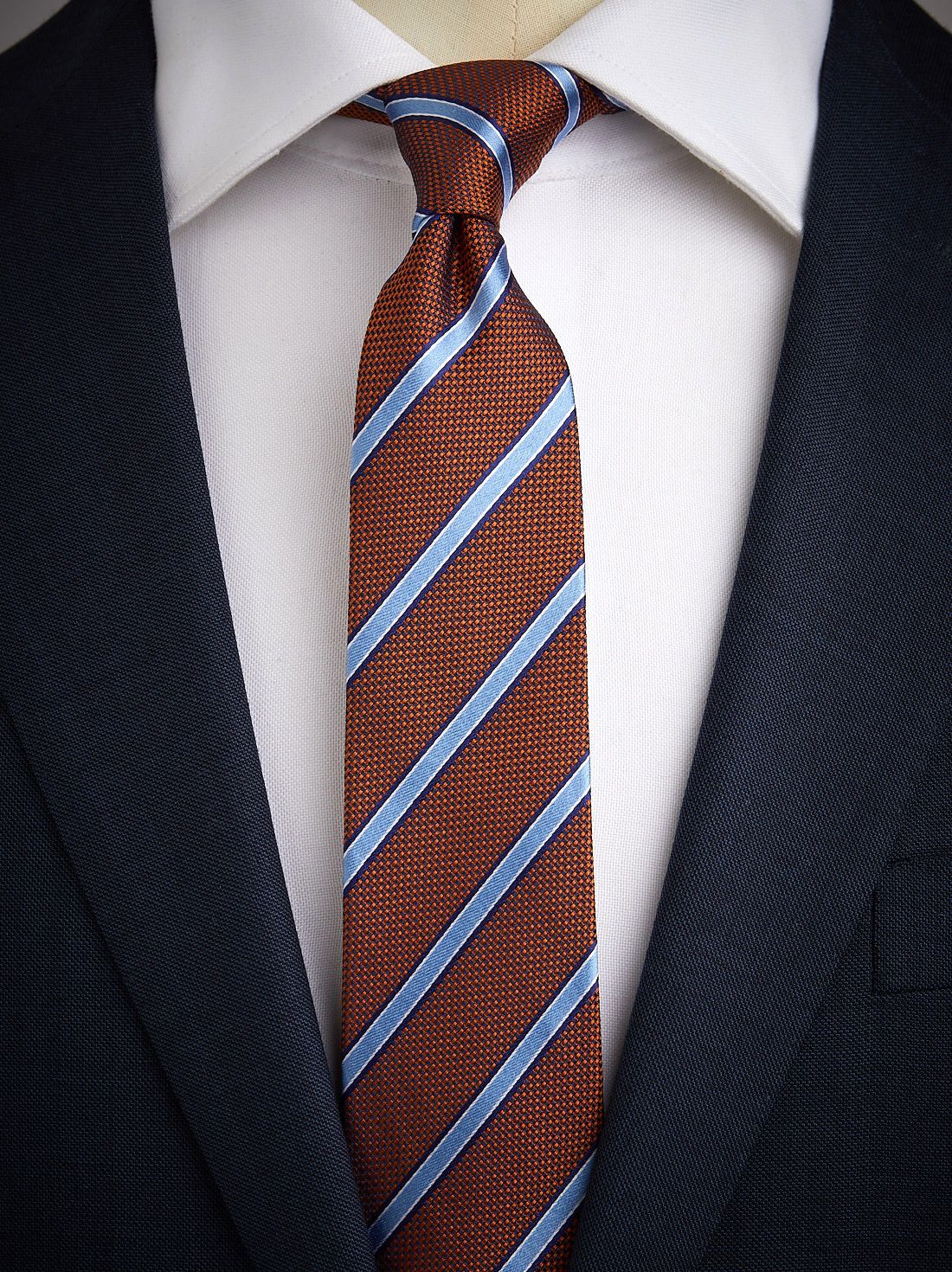 Orange Gestreifte Krawatte