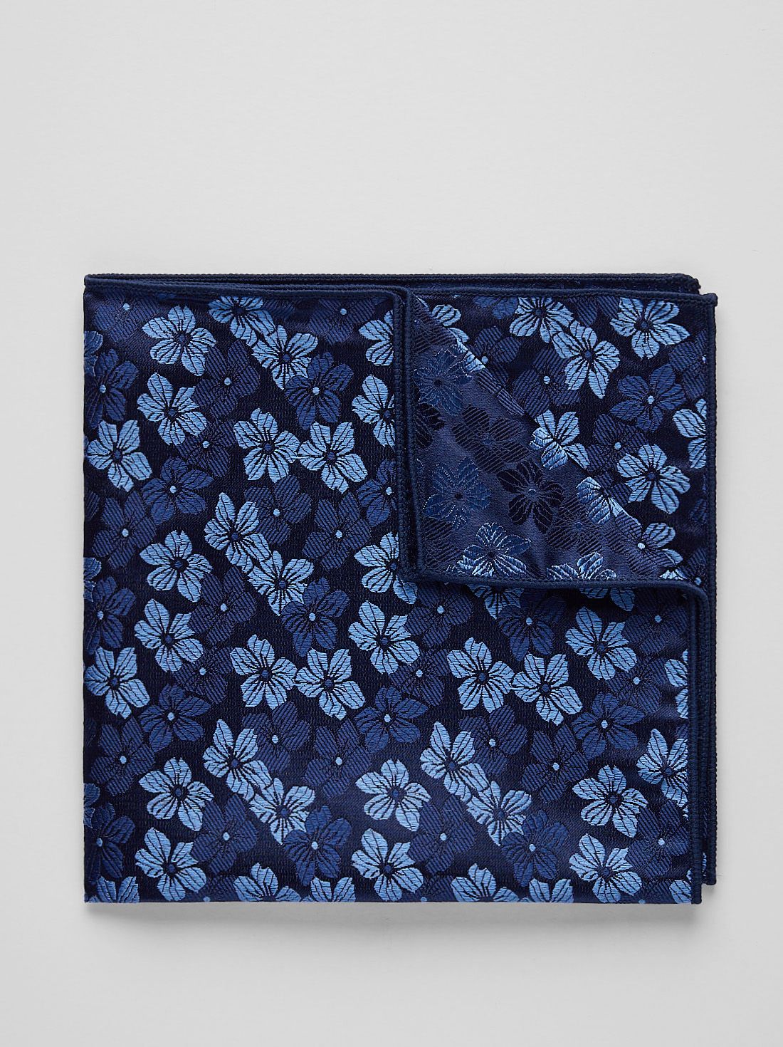 Blue Pocket Square Floral