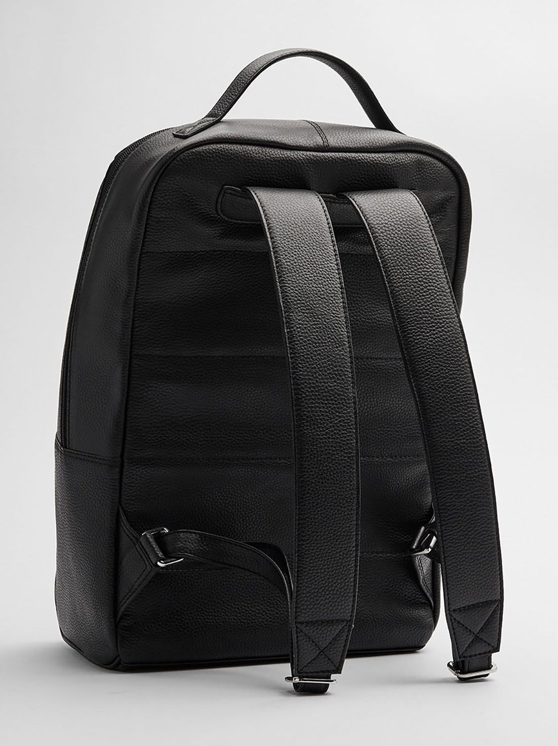 Mens black backpack leather sale