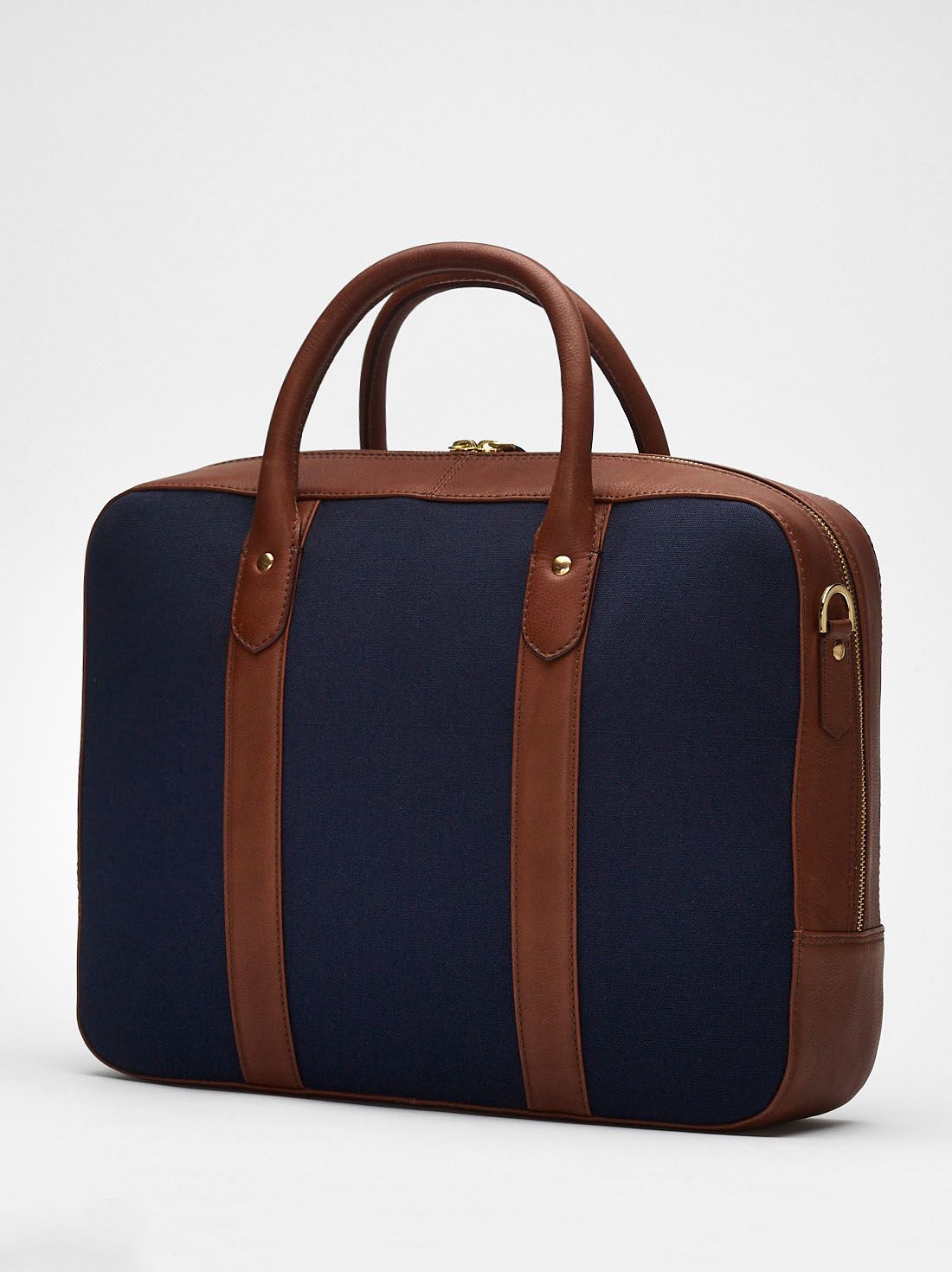 Blue leather store satchel