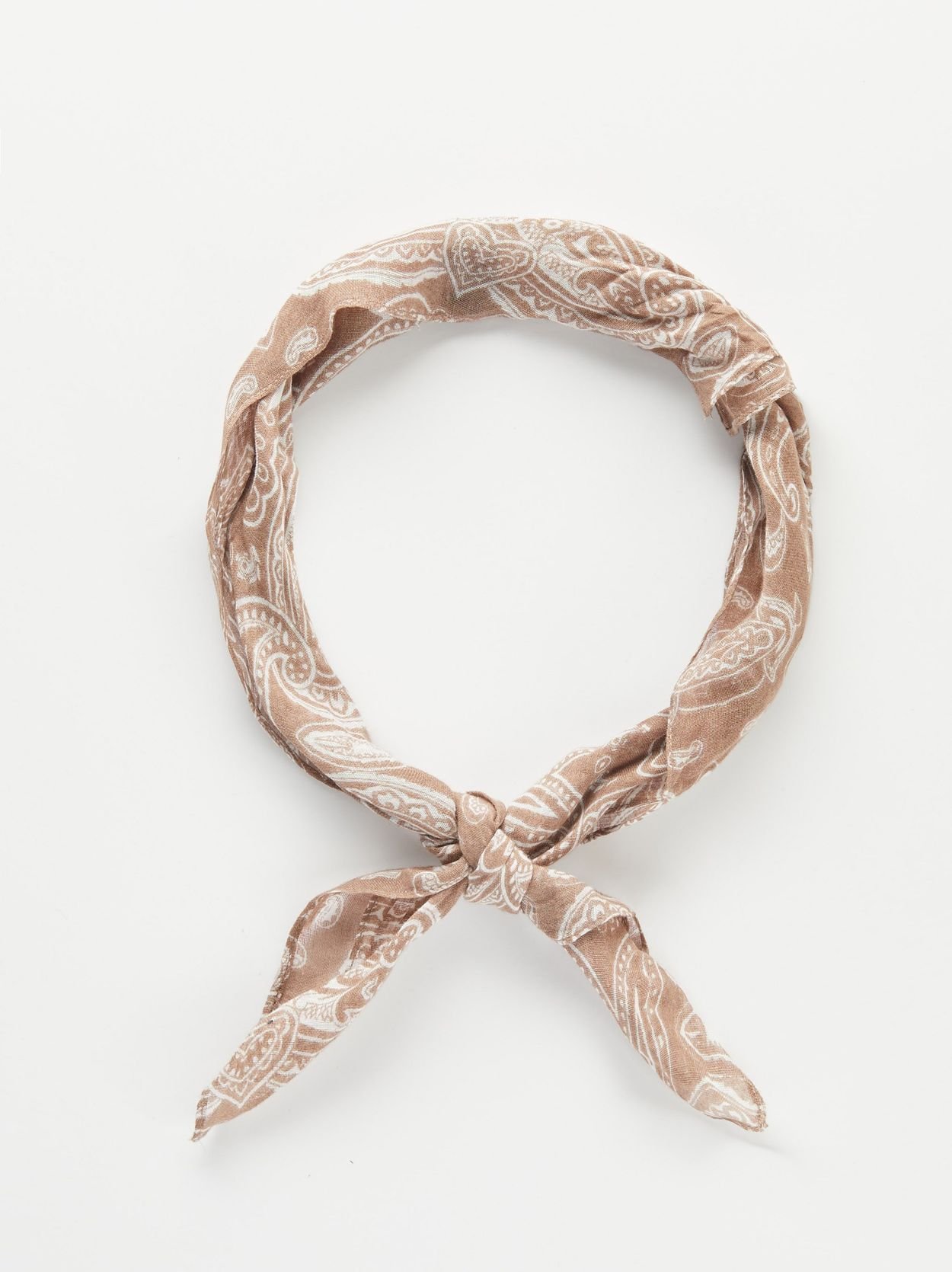 ★HILLDA★ Bohemian Paisley Scarf Khaki 24SSBPSK Jewel Tones Paisley Wild Rag 100% Silk Scarf Cowboy Bandana